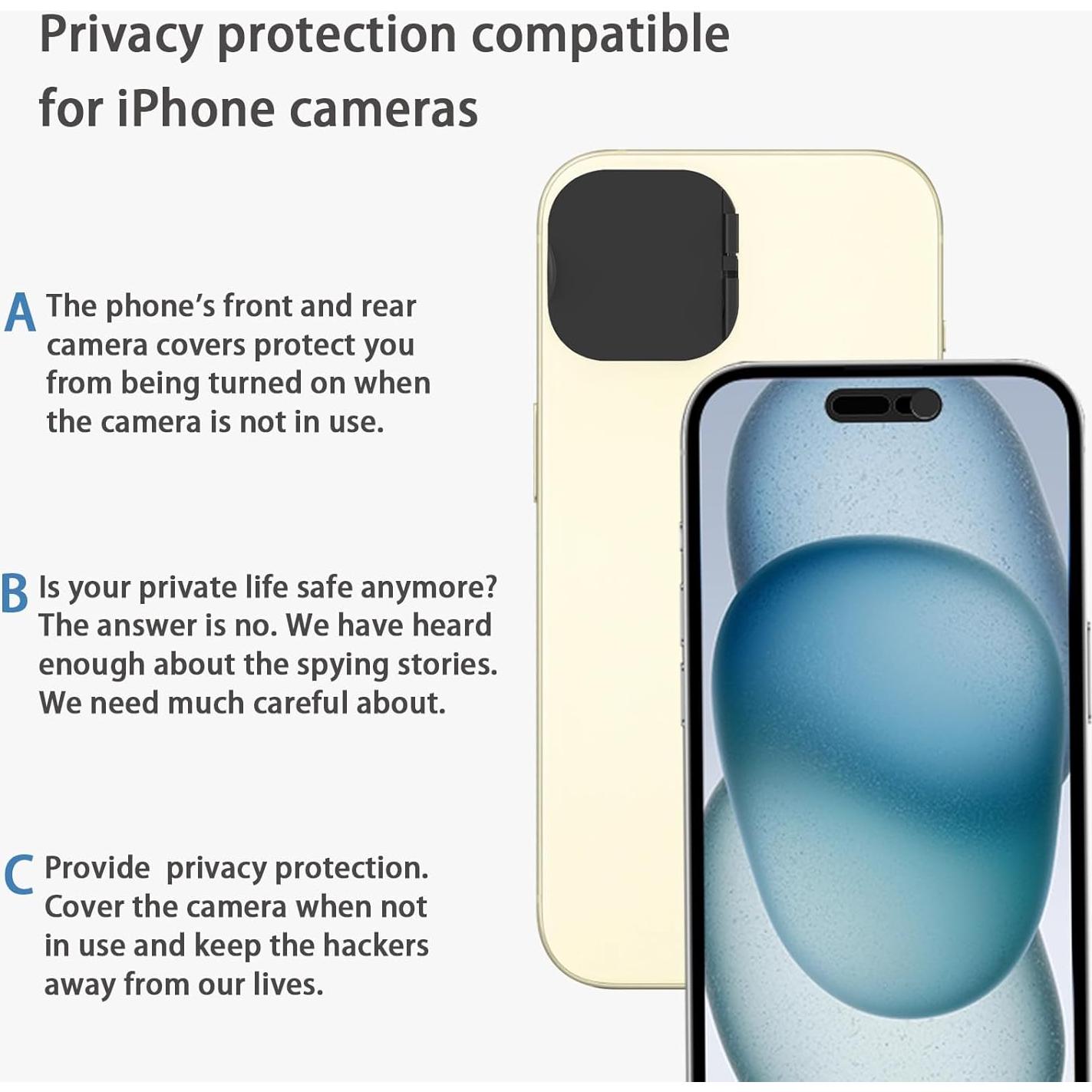 Cubierta de Privacidad EYSOFT para iPhone 15/15 Plus - 2 Pack