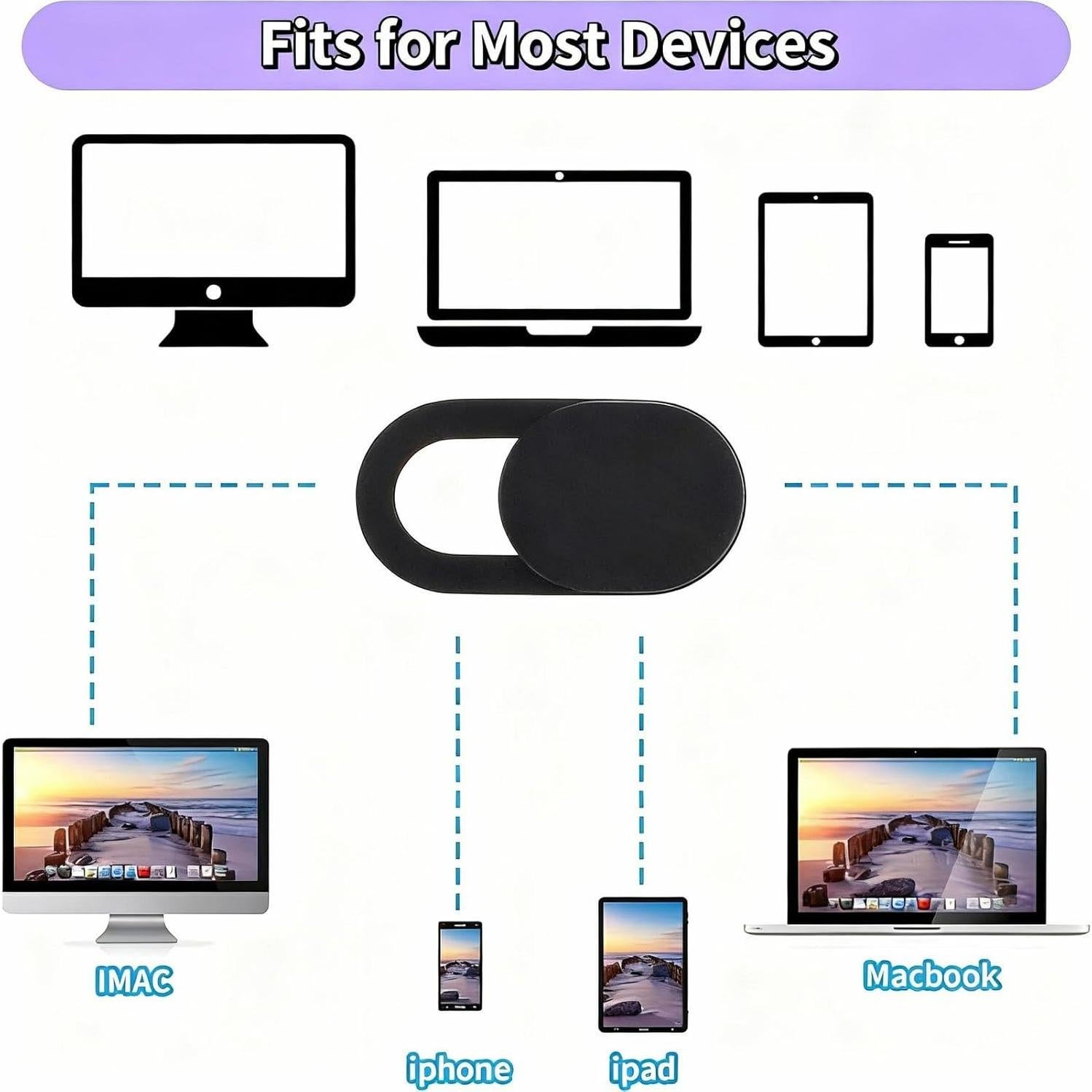 10 Piezas Cubierta Deslizante de Cámara Laptop Ksheria Negra