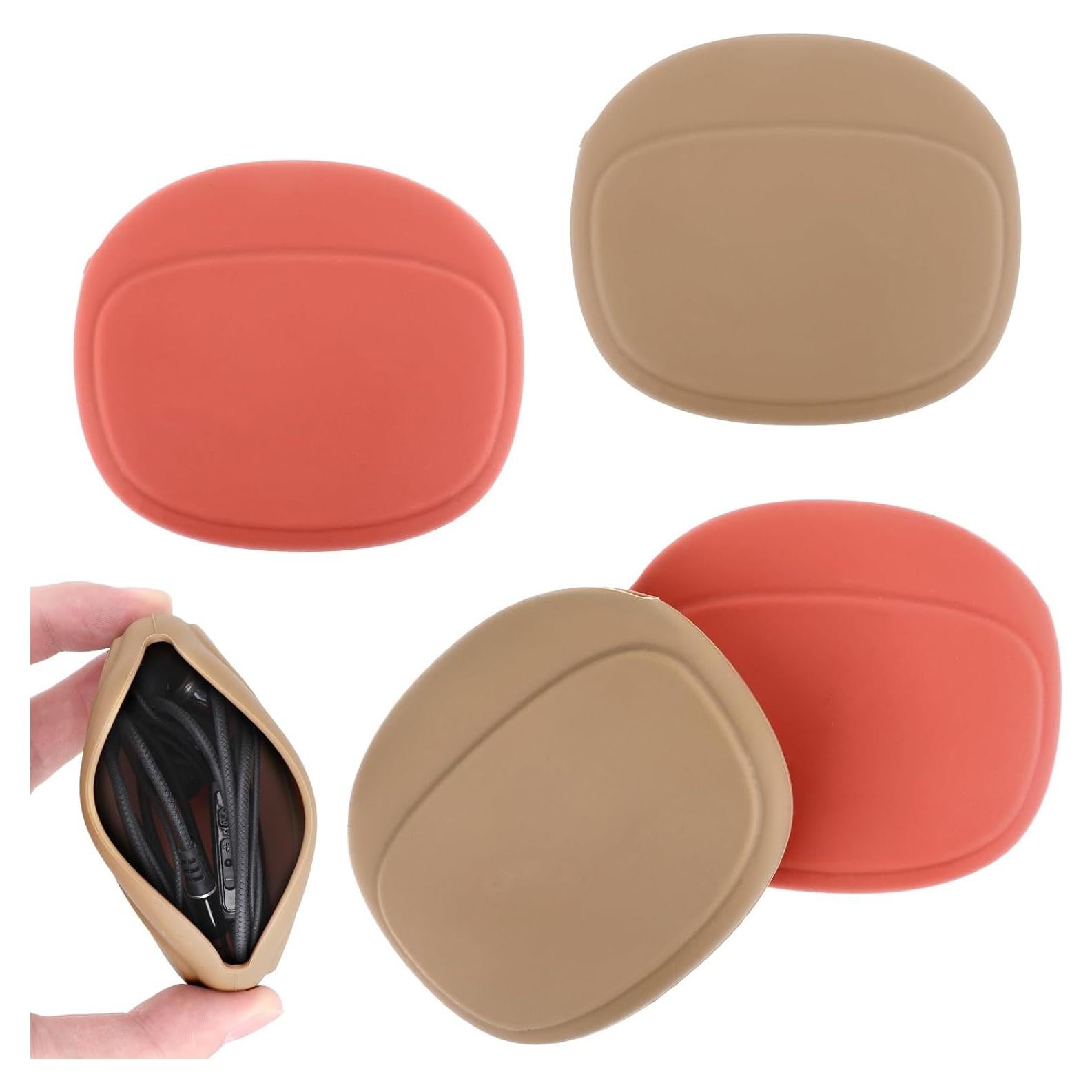 Funda de Silicona para Auriculares Larrel - 4 Pcs Rojo y Marrón