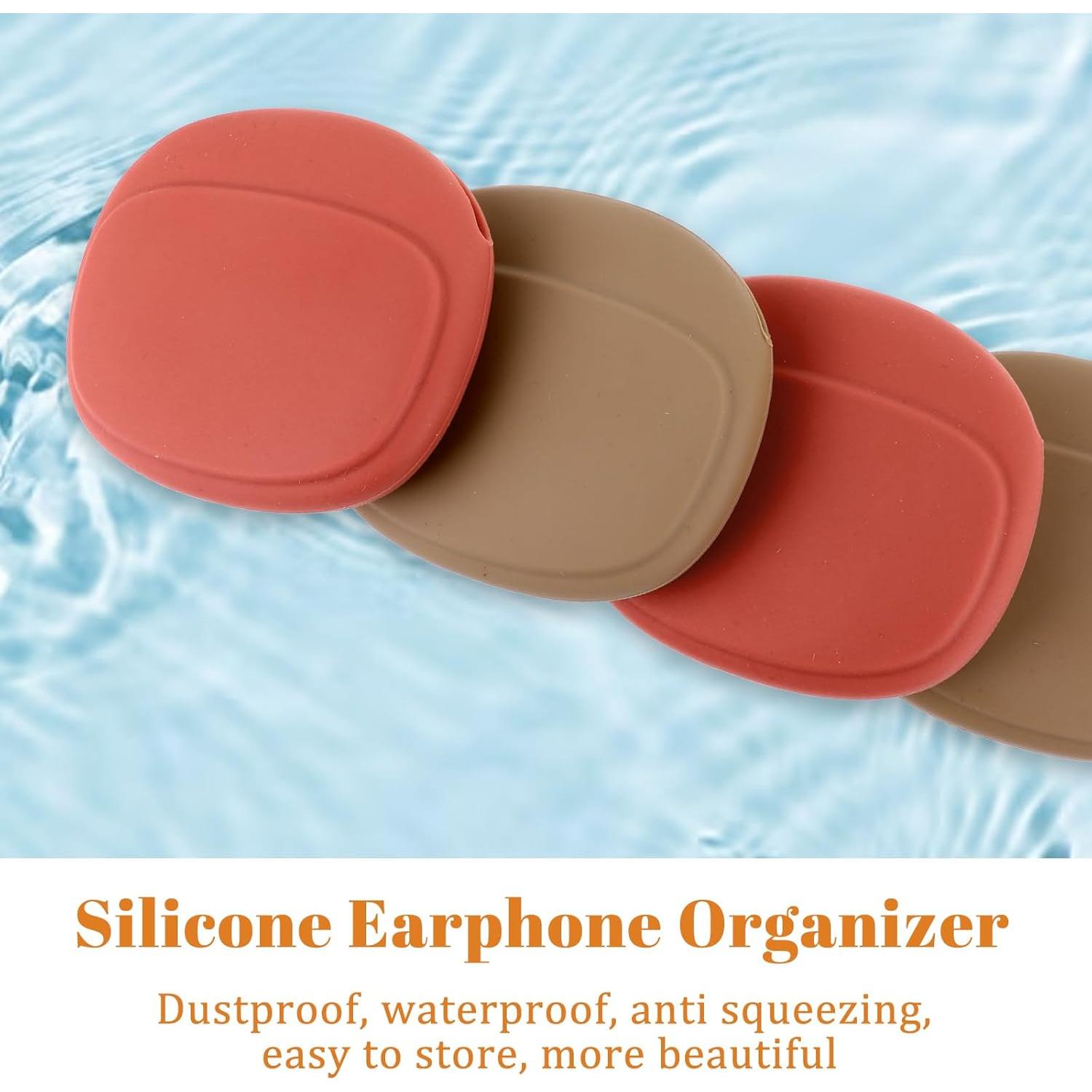 Funda de Silicona para Auriculares Larrel - 4 Pcs Rojo y Marrón