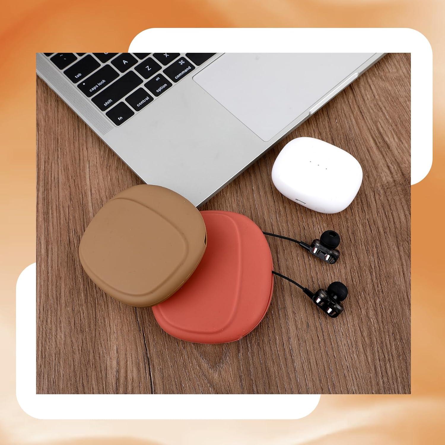 Funda de Silicona para Auriculares Larrel - 4 Pcs Rojo y Marrón