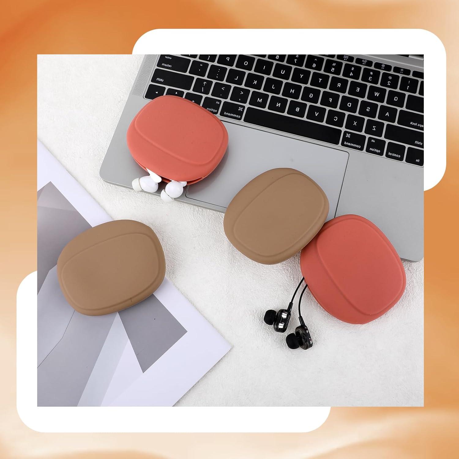 Funda de Silicona para Auriculares Larrel - 4 Pcs Rojo y Marrón