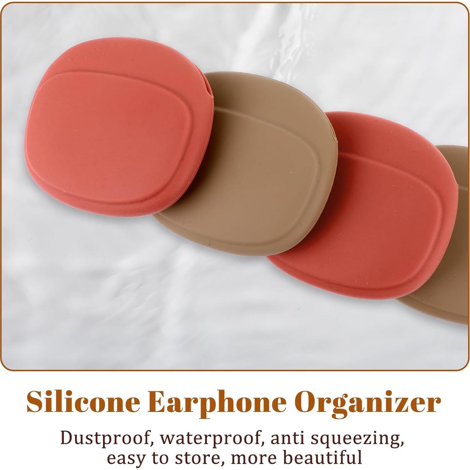 4 Fundas de Silicona para Auriculares Tweruna - Rojo y Marrón