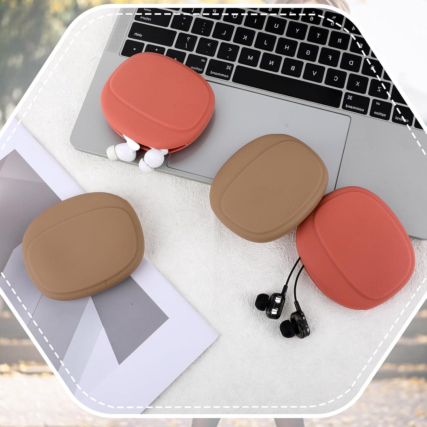 4 Fundas de Silicona para Auriculares Tweruna - Rojo y Marrón