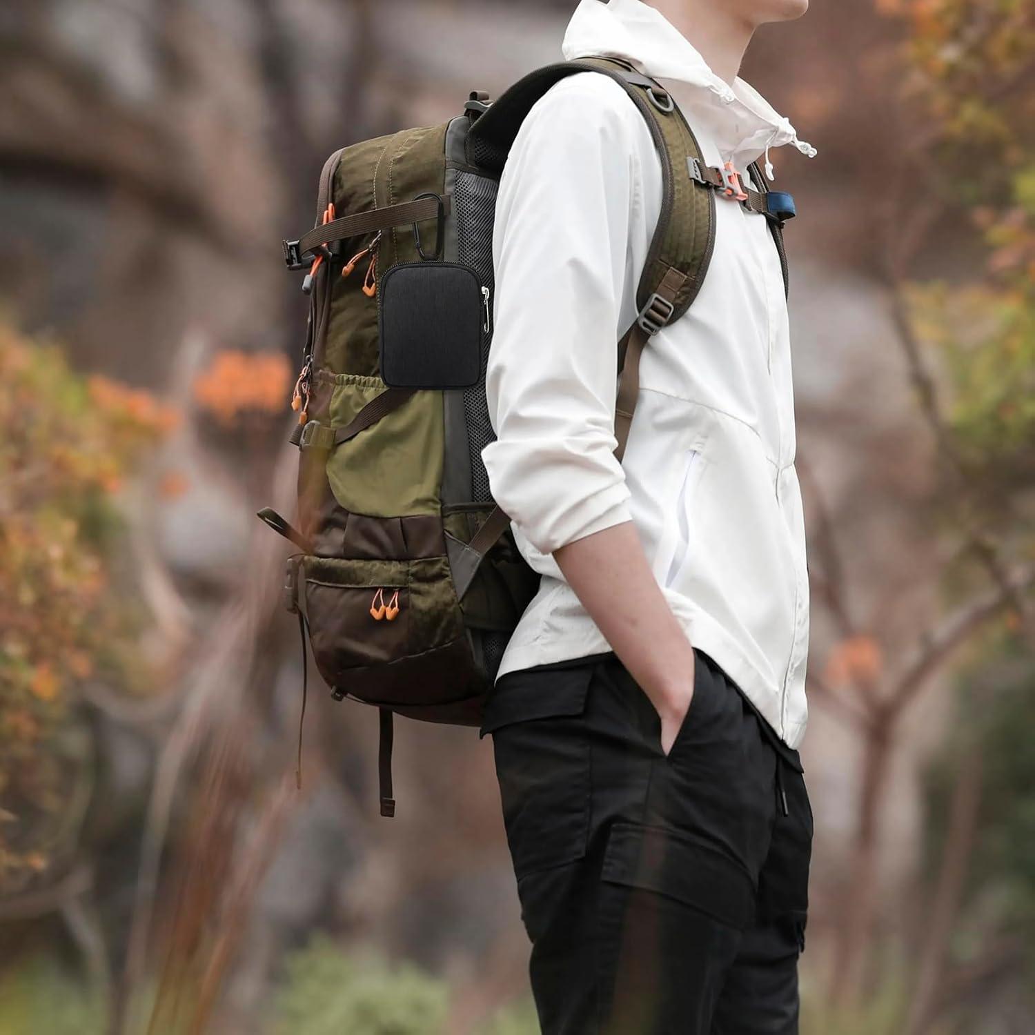 Monedero E-Tree Negro con Clip Mosquetón y Doble Capa