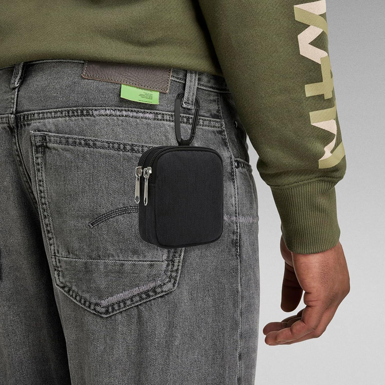 Monedero E-Tree Negro con Clip Mosquetón y Doble Capa