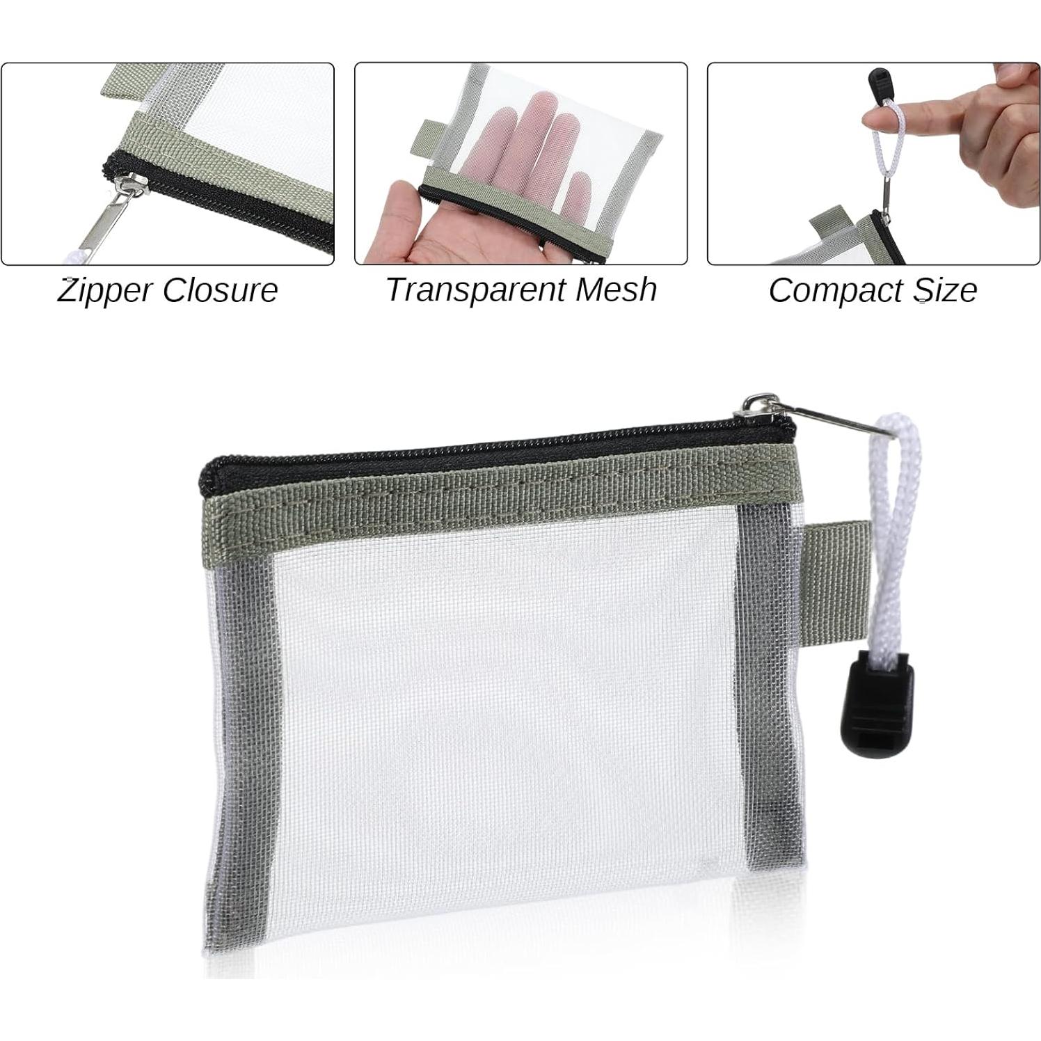 Mini Bolsas de Malla con Cremallera 6 Piezas Nylon LXUEJIE