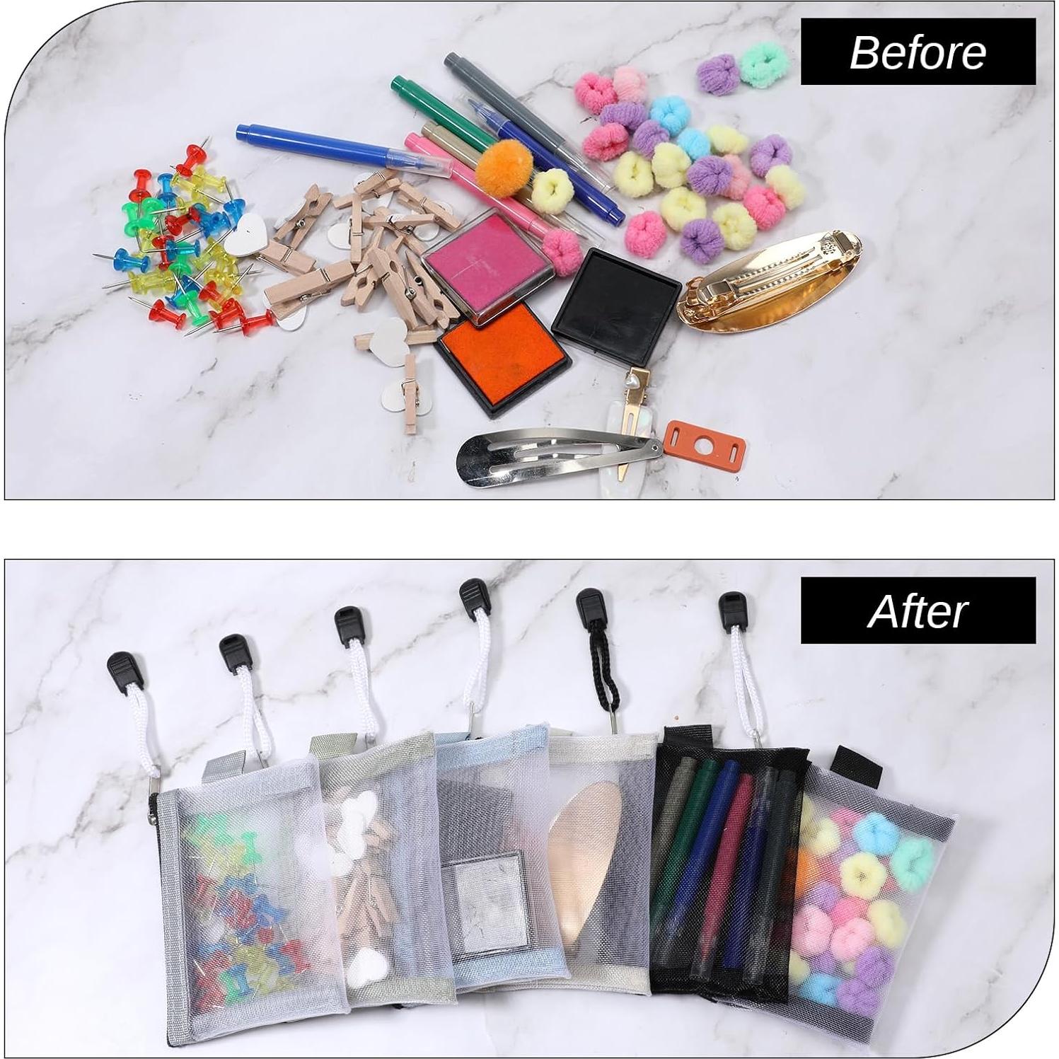 Mini Bolsas de Malla con Cremallera 6 Piezas Nylon LXUEJIE