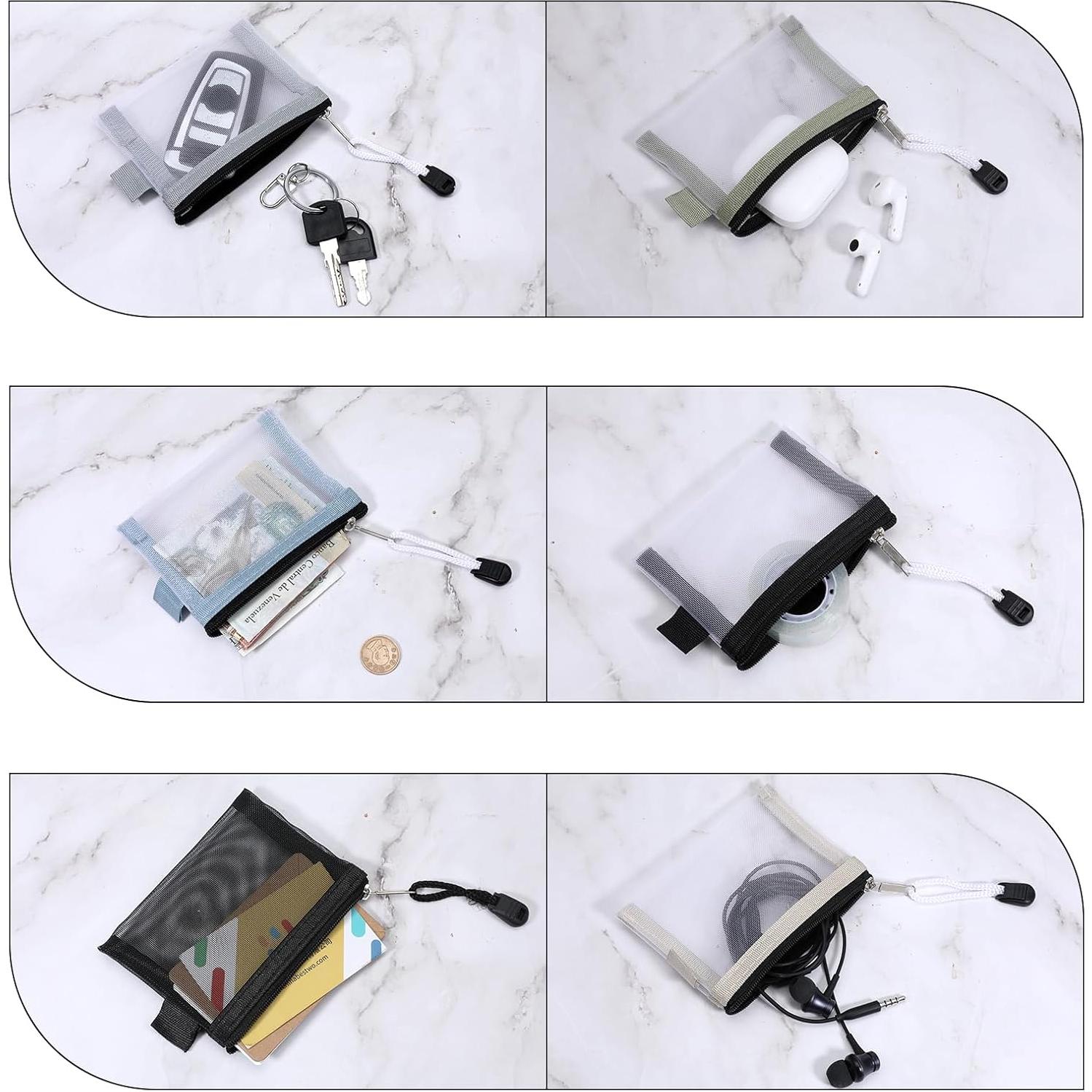 Mini Bolsas de Malla con Cremallera 6 Piezas Nylon LXUEJIE