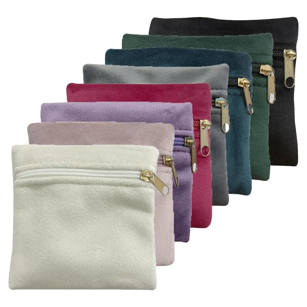 8 Bolsas de Joyas de Terciopelo Wanerxin 10x10 cm Color Mixto