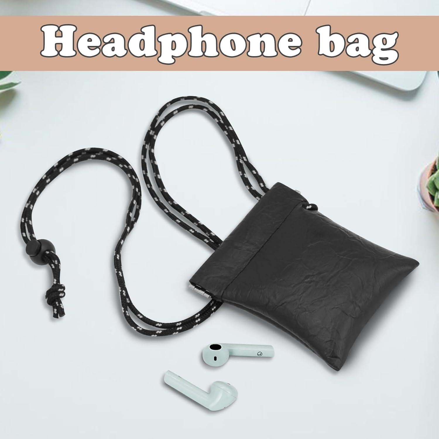 Bolsa de Almacenamiento para Auriculares AfitLulu Negra 9.5x7cm