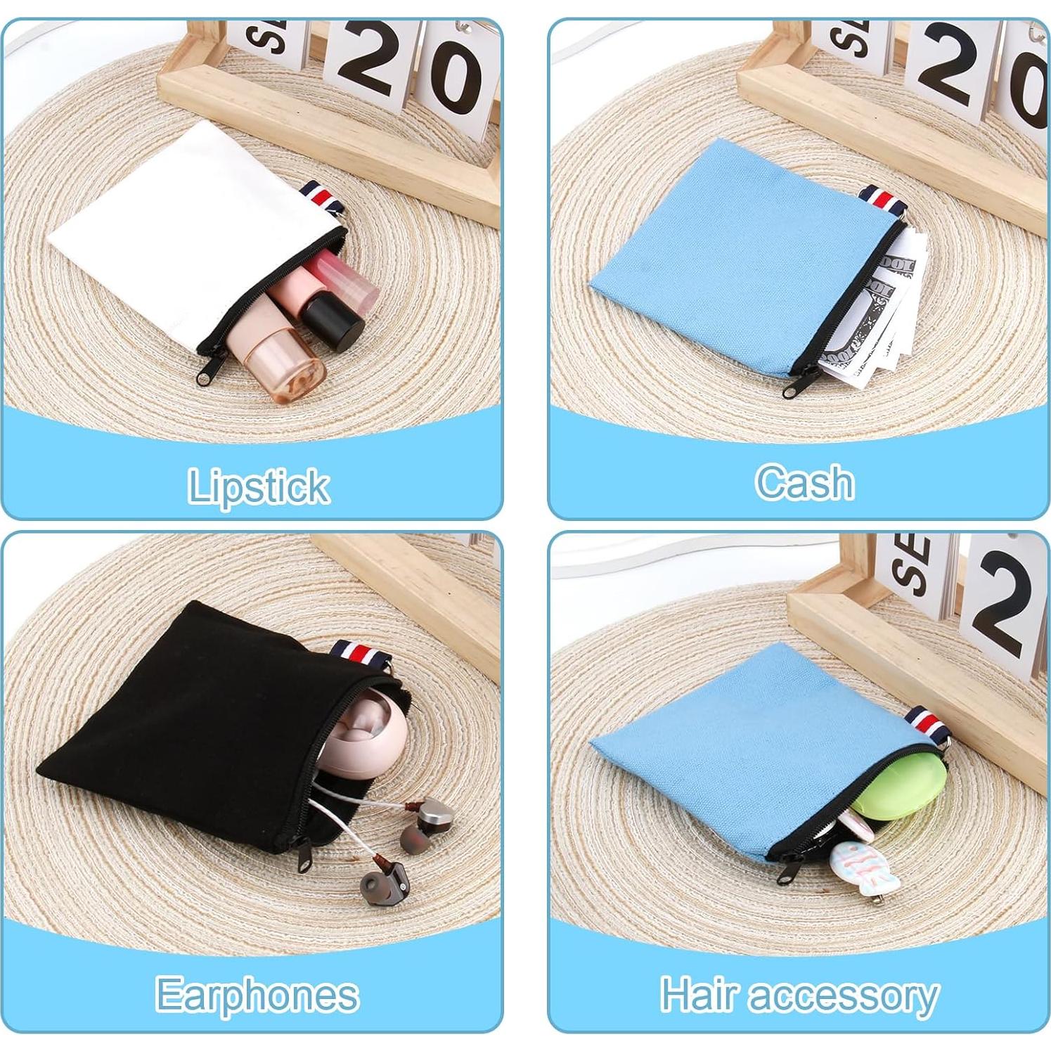 Paquete de 3 Bolsas de Lona Pequeñas con Cierre CZMZHFC