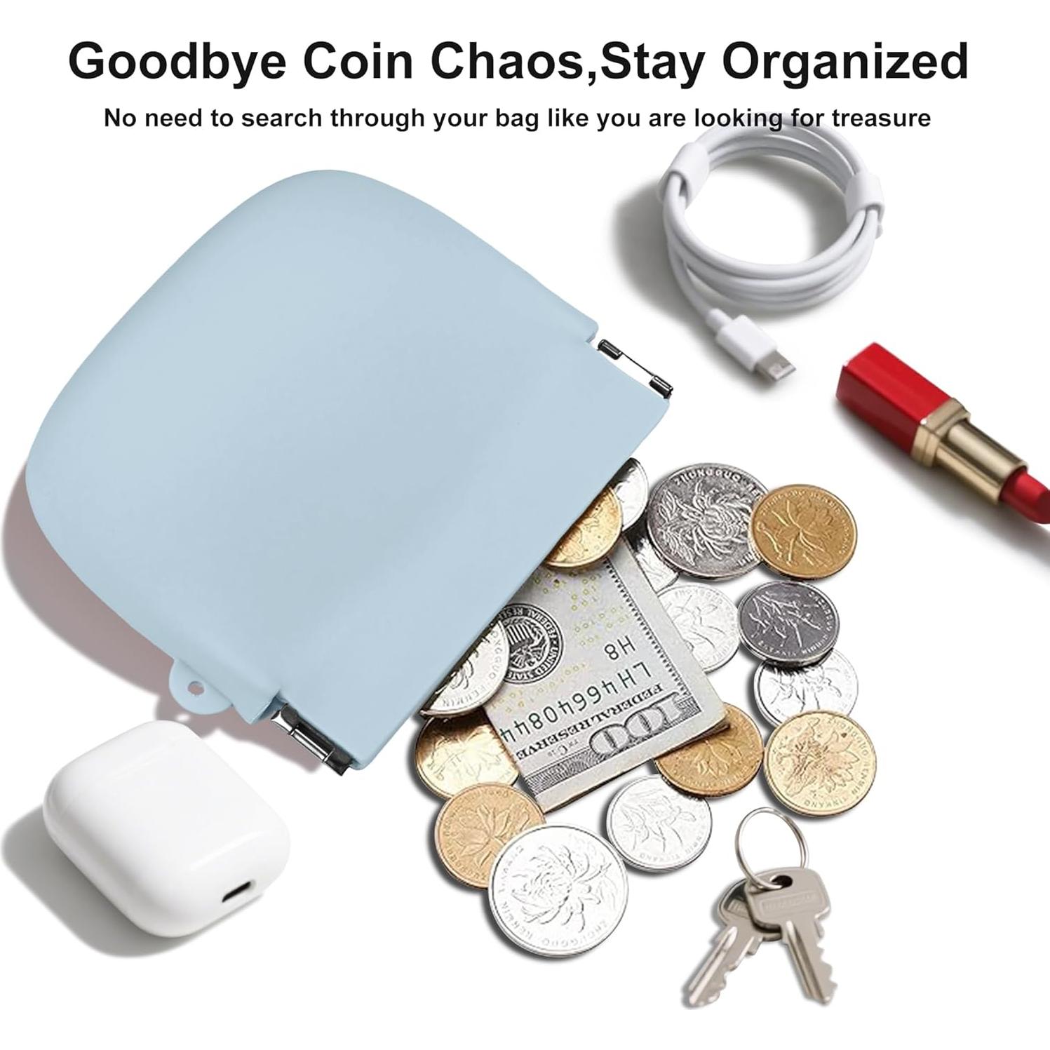 Monedero Squeeze Jalopink Azul - Silicona Compacta 10.16x8.89cm