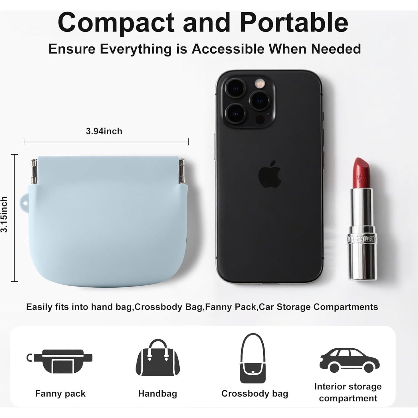 Monedero Squeeze Jalopink Azul - Silicona Compacta 10.16x8.89cm