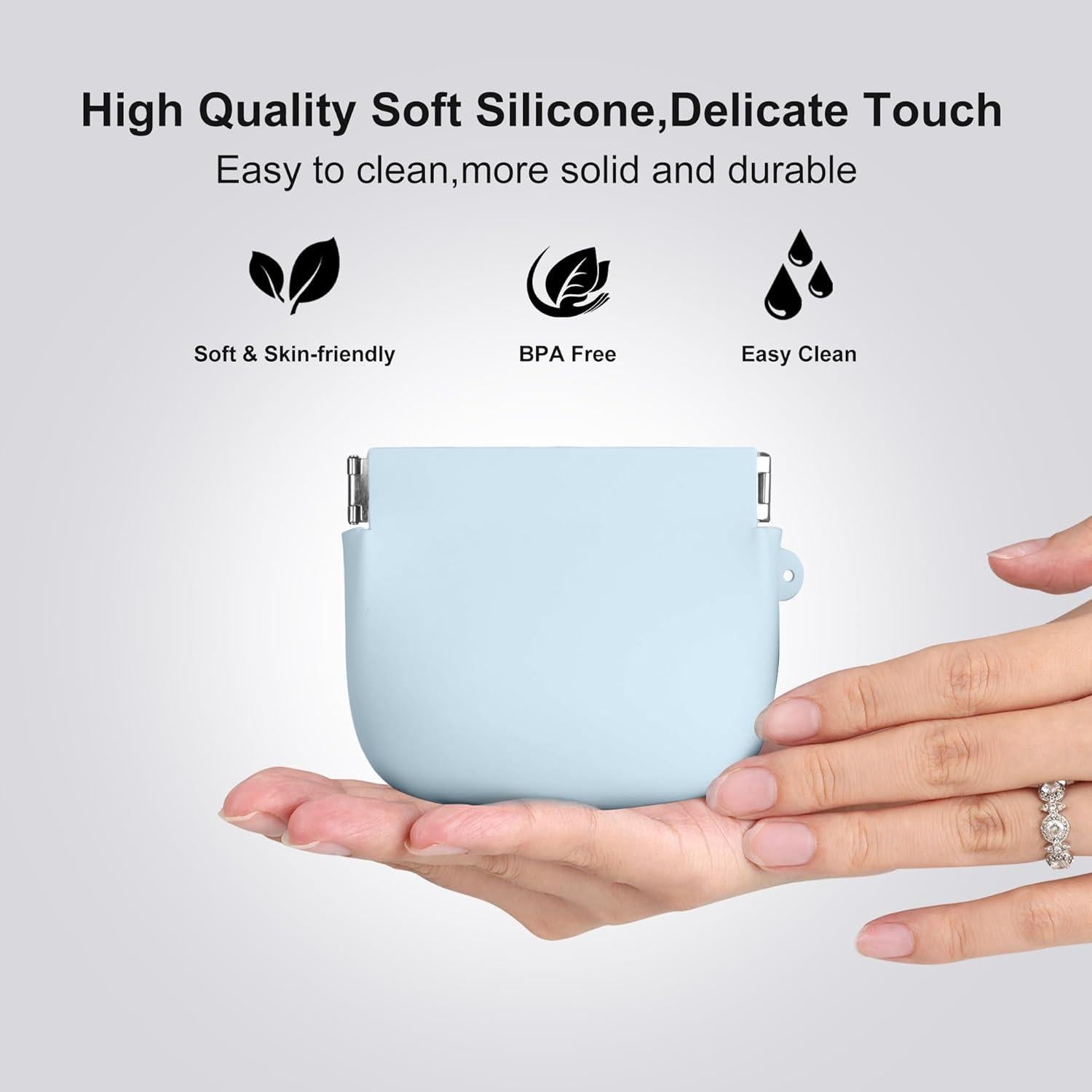 Monedero Squeeze Jalopink Azul - Silicona Compacta 10.16x8.89cm