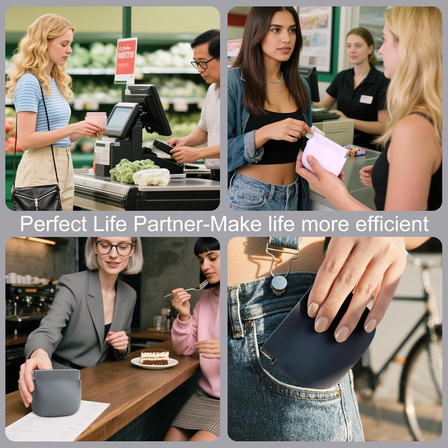 Monedero Squeeze Jalopink Azul - Silicona Compacta 10.16x8.89cm