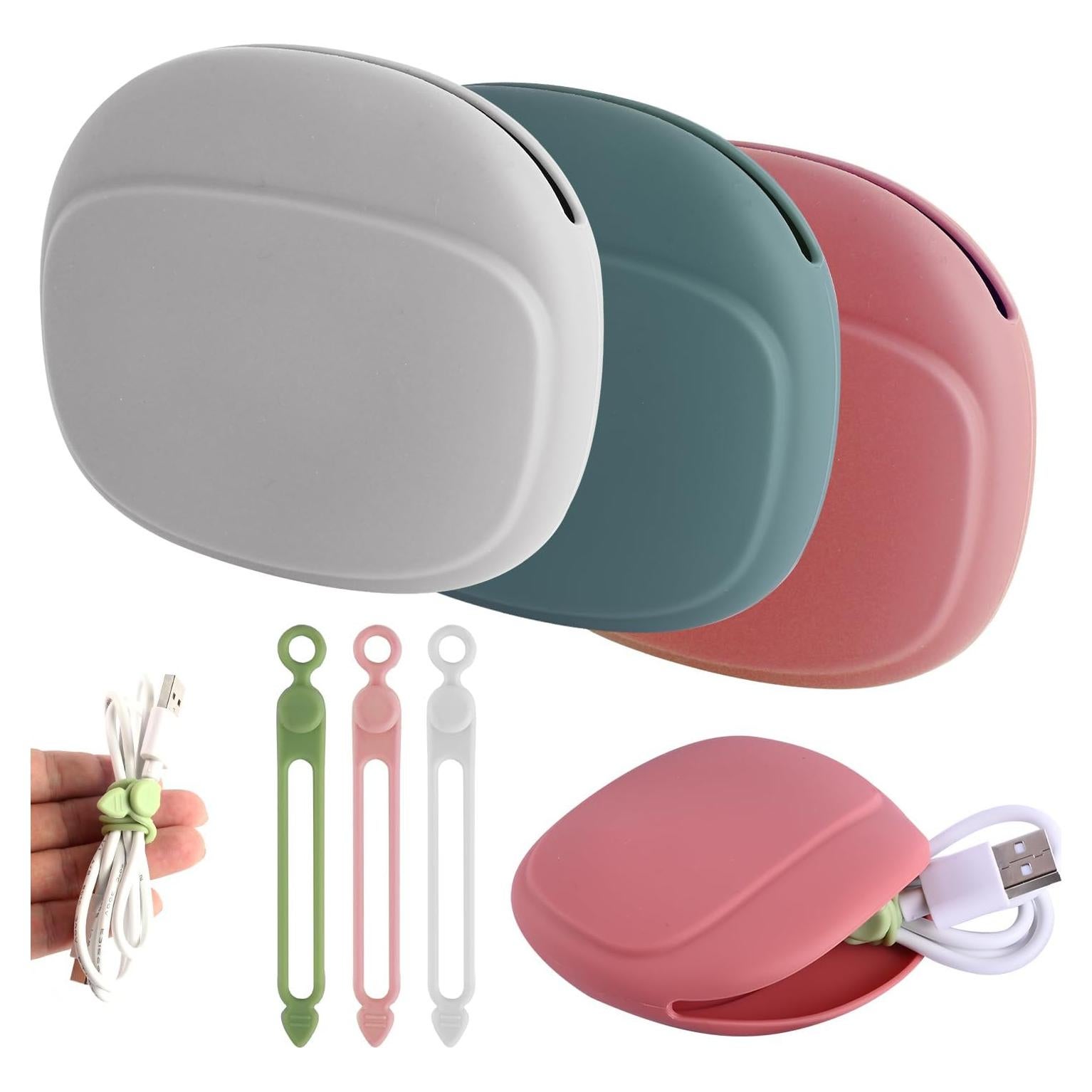 Organizador de Auriculares de Silicona Abnaok 3PCS - Correas Reutilizables