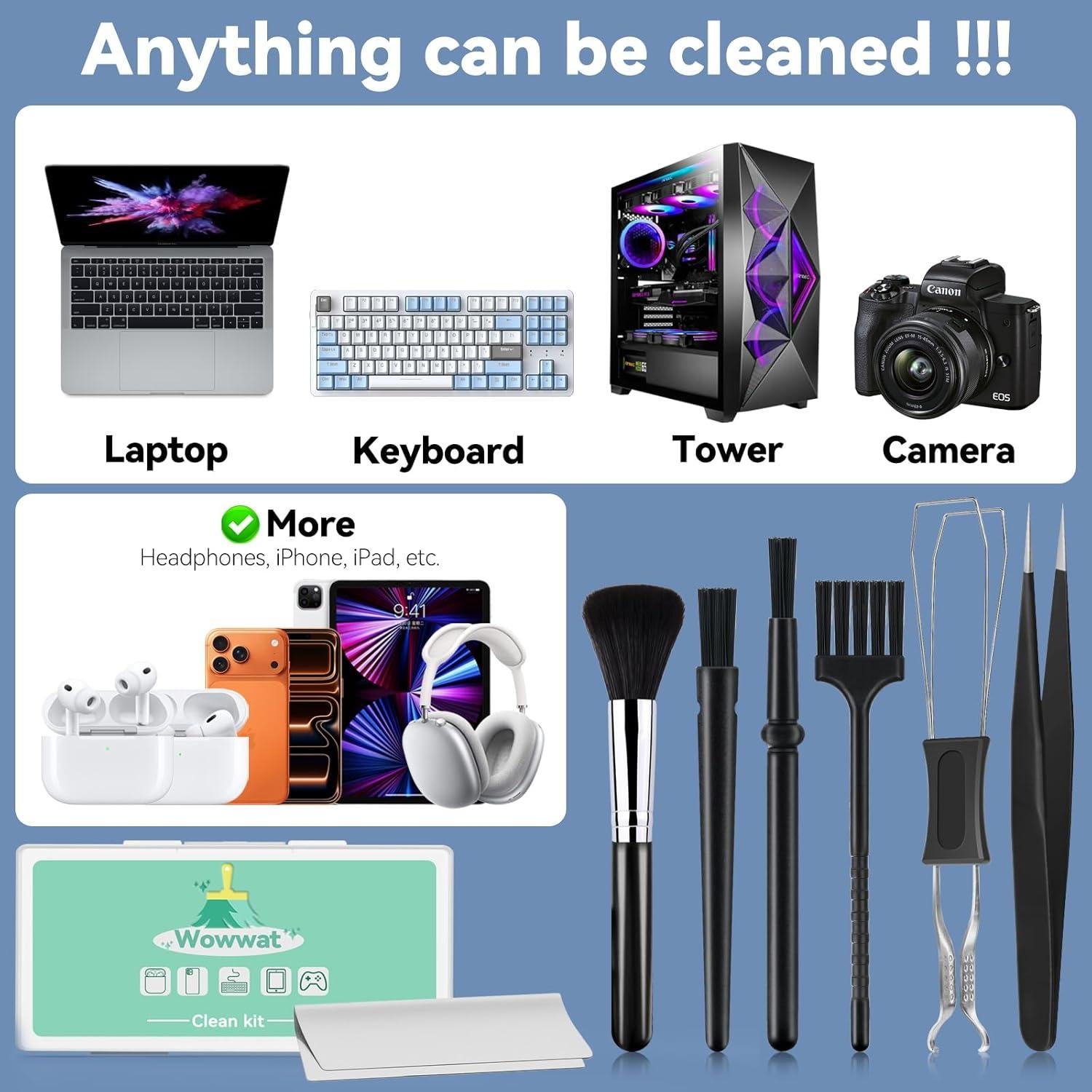 Kit de limpieza de teclado Wowwat - 6 piezas para PC y laptop