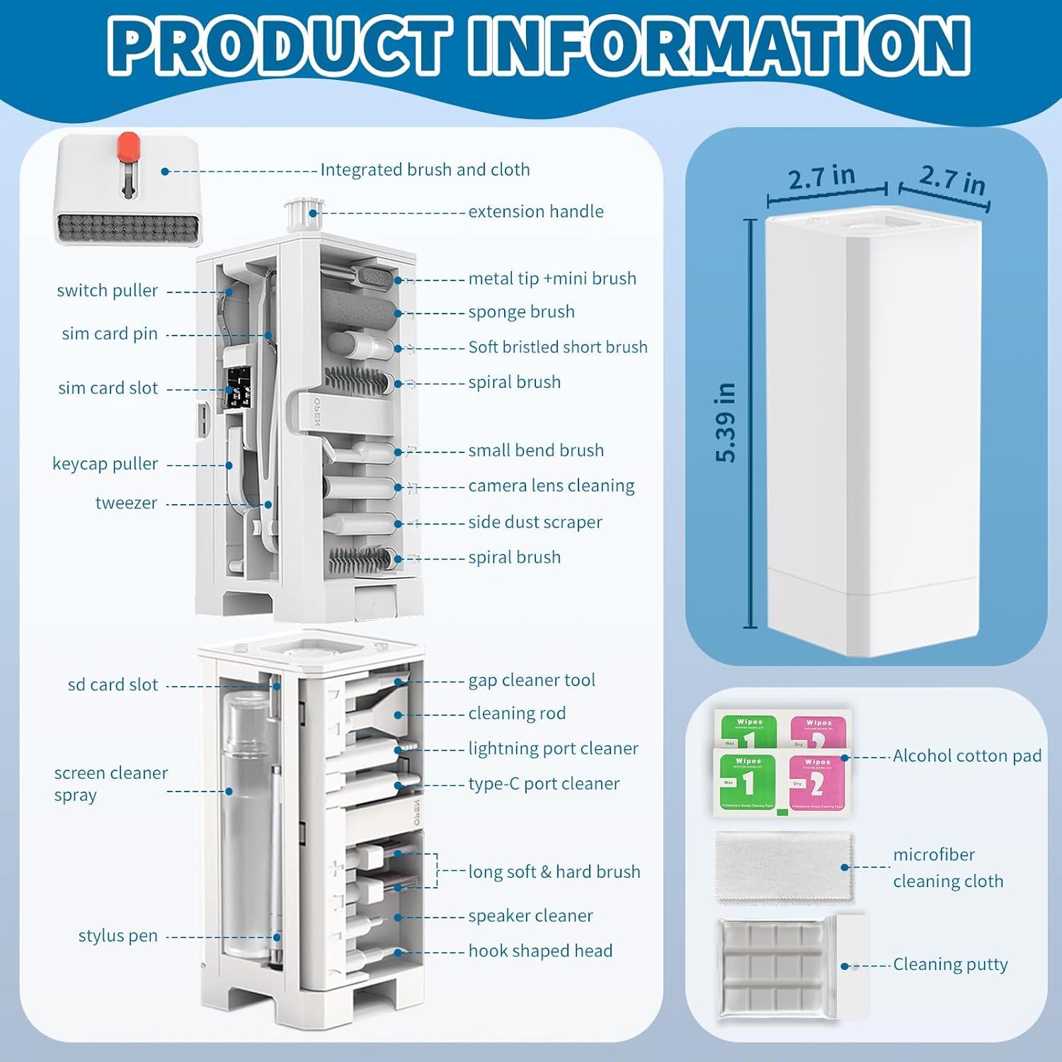 Kit de Limpieza Electrónica 35 en 1 hissimo - Blanco
