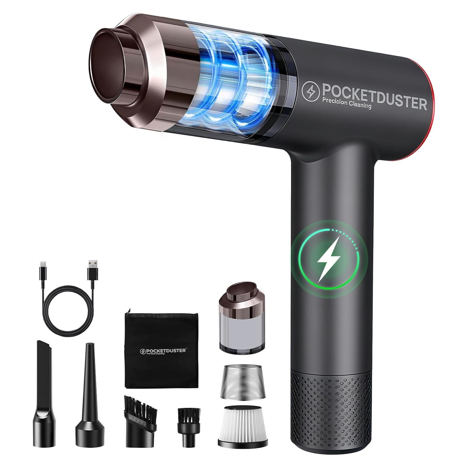 Soplador de Aire Comprimido y Mini Aspiradora PocketDuster 2-en-1