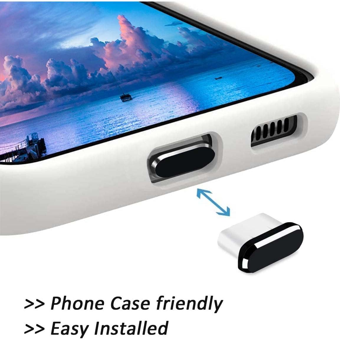 Tapón de Polvo USB C TOCOL - Paquete de 4 con Cepillo