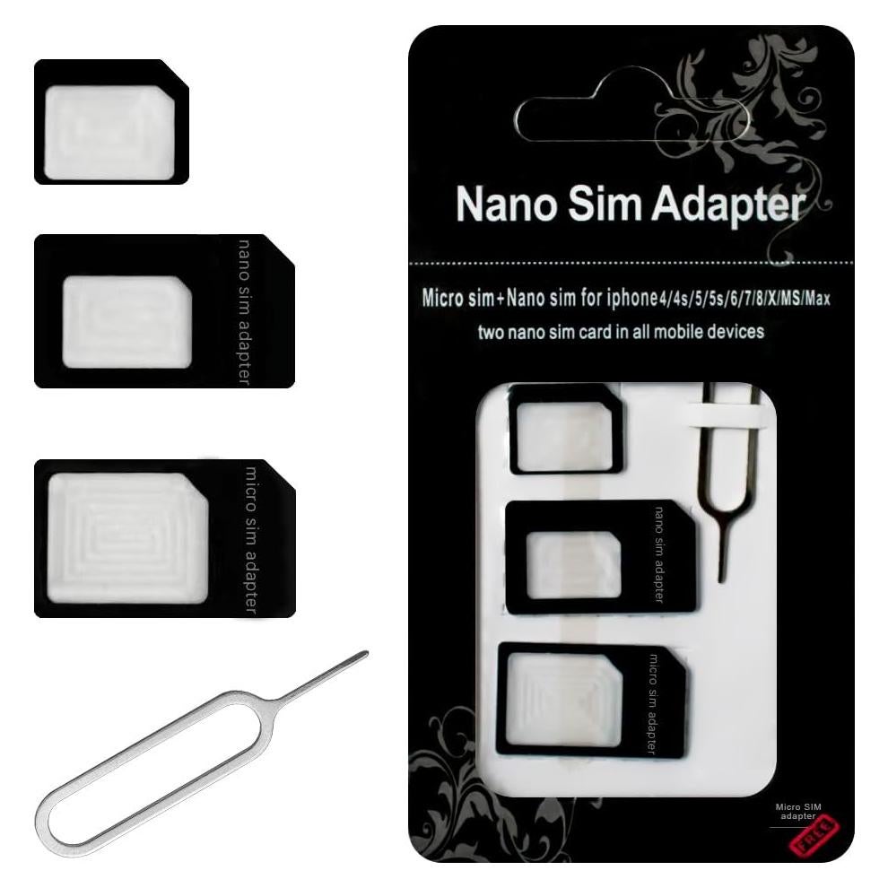 Kit Adaptadores de Tarjeta SIM Granvela 4 en 1 Nano/Micro/Estándar