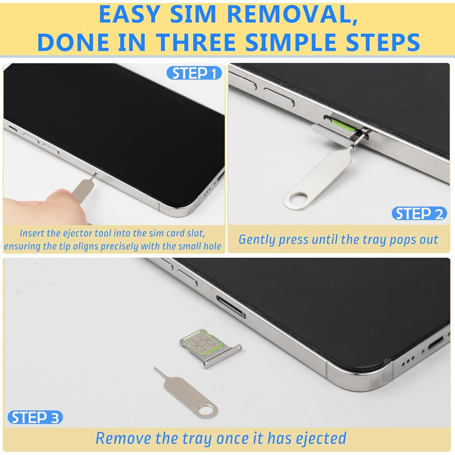 Juego de 3 Piezas de Pin de Expulsión SIM/SD CC117 - Herramienta Universal