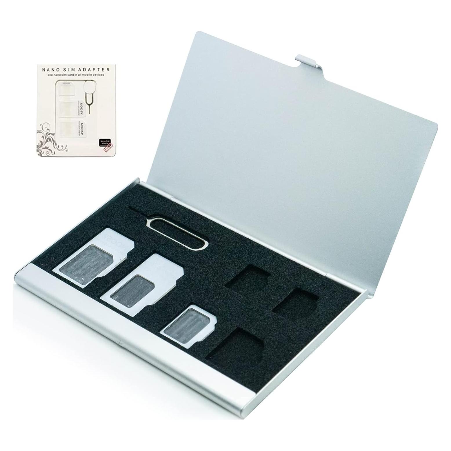 Funda para 6 Tarjetas SIM JAKENHAM Aluminio Plata Ultraligera