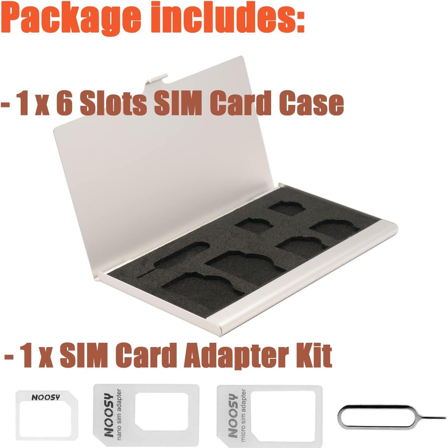 Funda para 6 Tarjetas SIM JAKENHAM Aluminio Plata Ultraligera