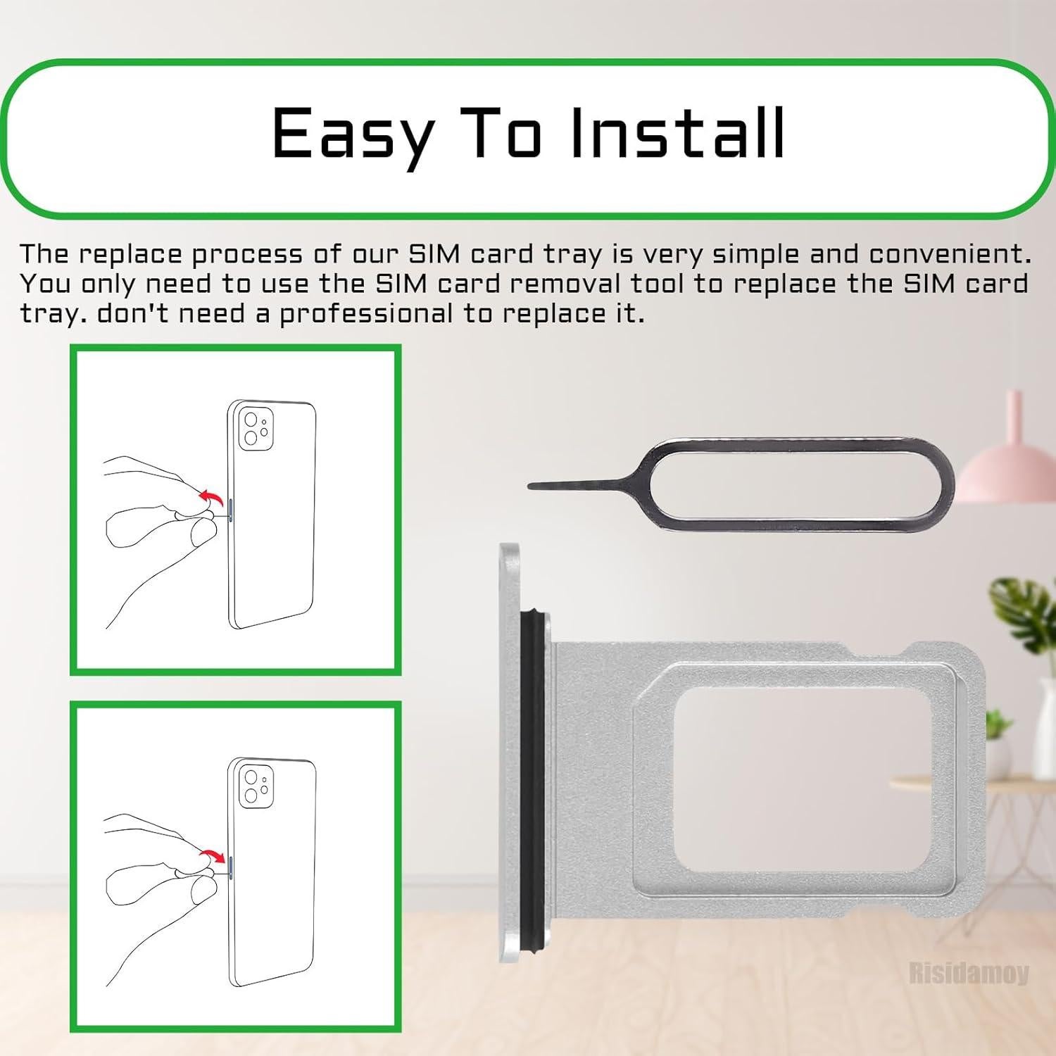 Slot para Tarjeta SIM iPhone XR Risidamoy Plateado con Herramientas