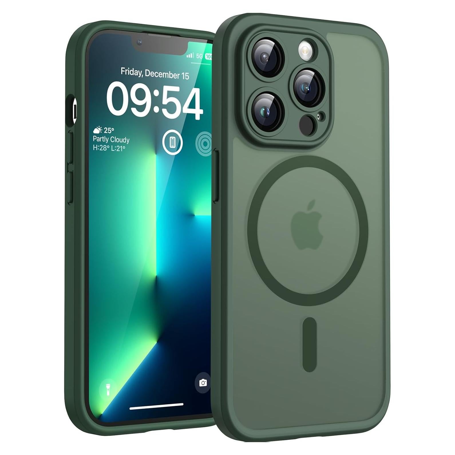 Funda Magnética TOCOL para iPhone 13 Pro Max Verde Alpino