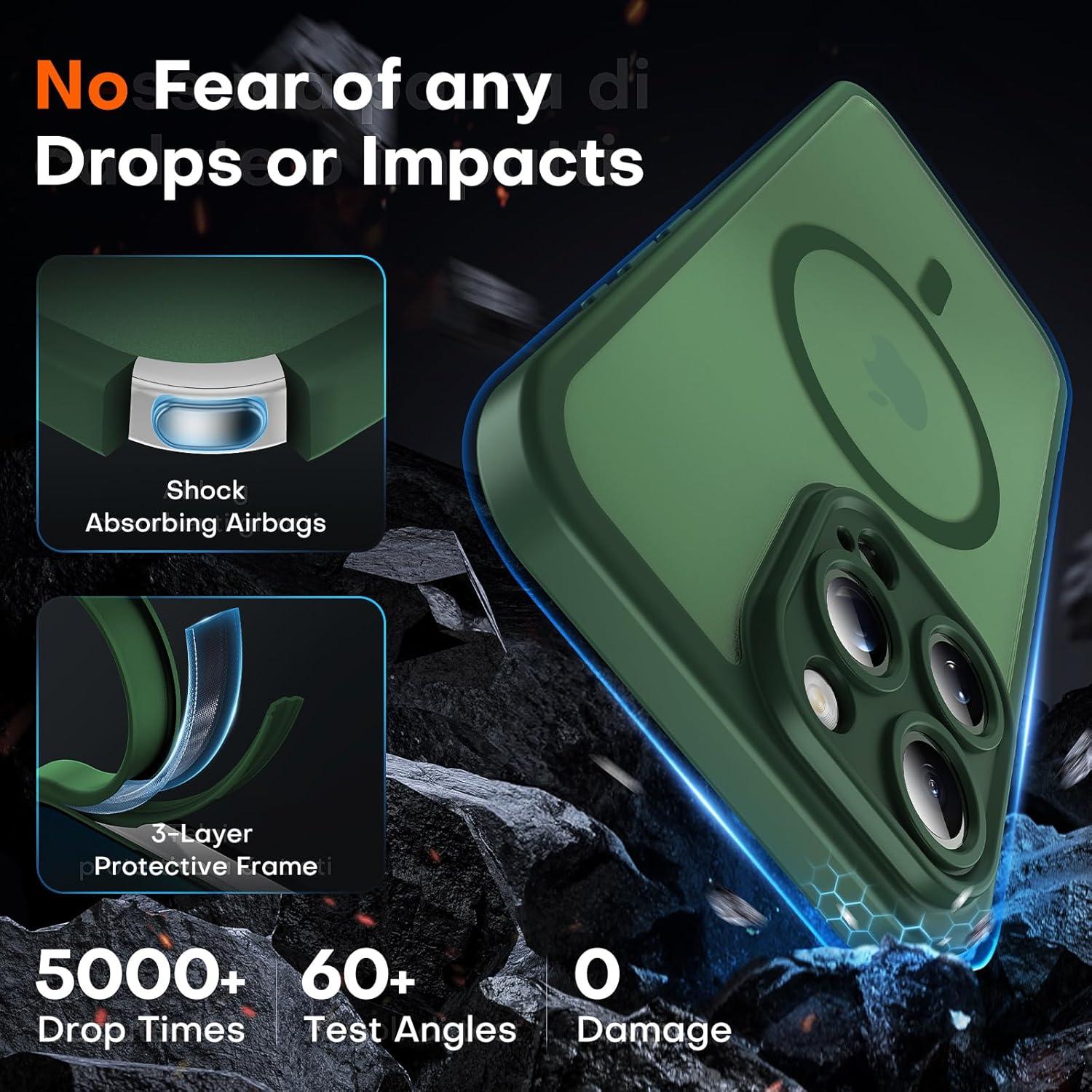 Funda Magnética TOCOL para iPhone 13 Pro Max Verde Alpino