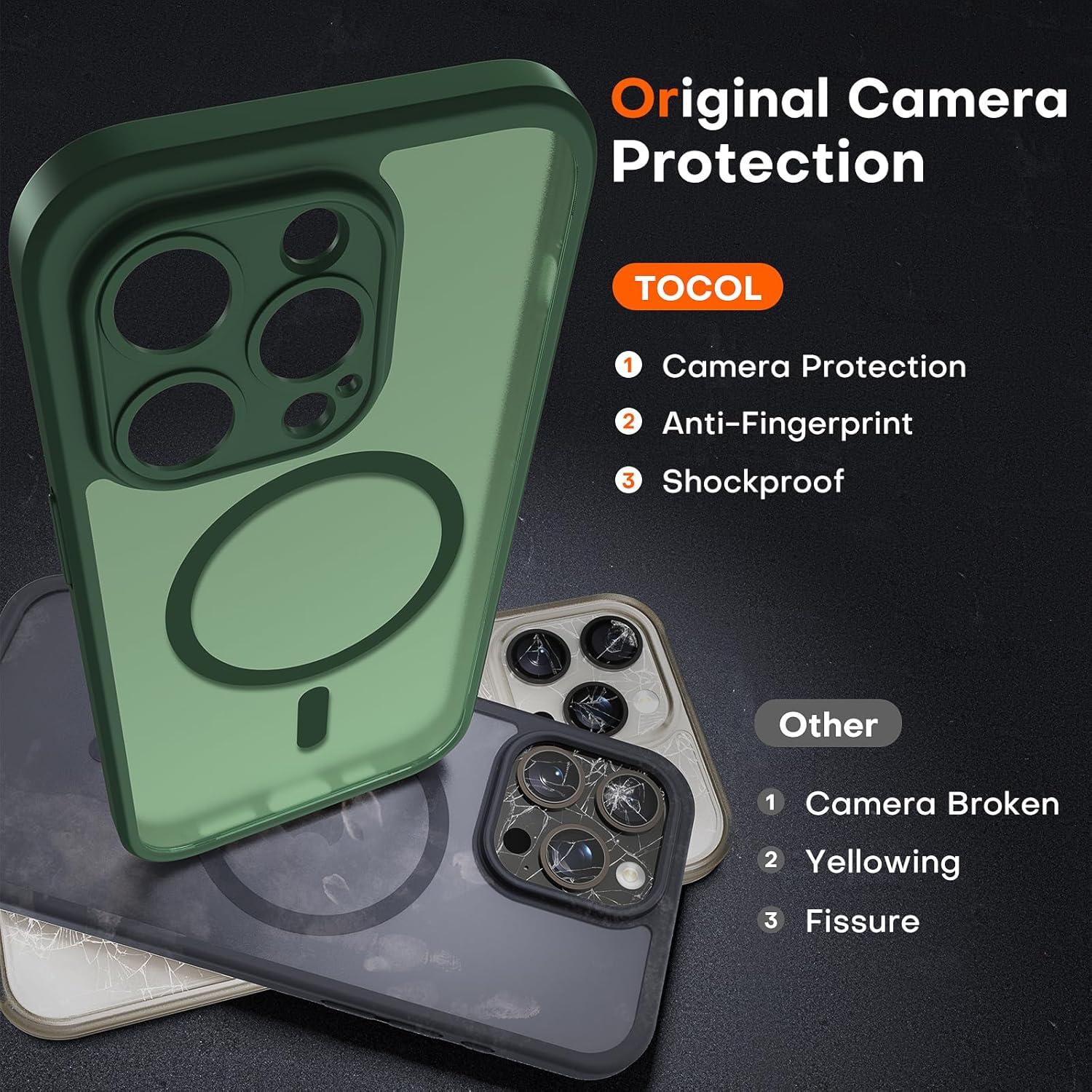 Funda Magnética TOCOL para iPhone 13 Pro Max Verde Alpino