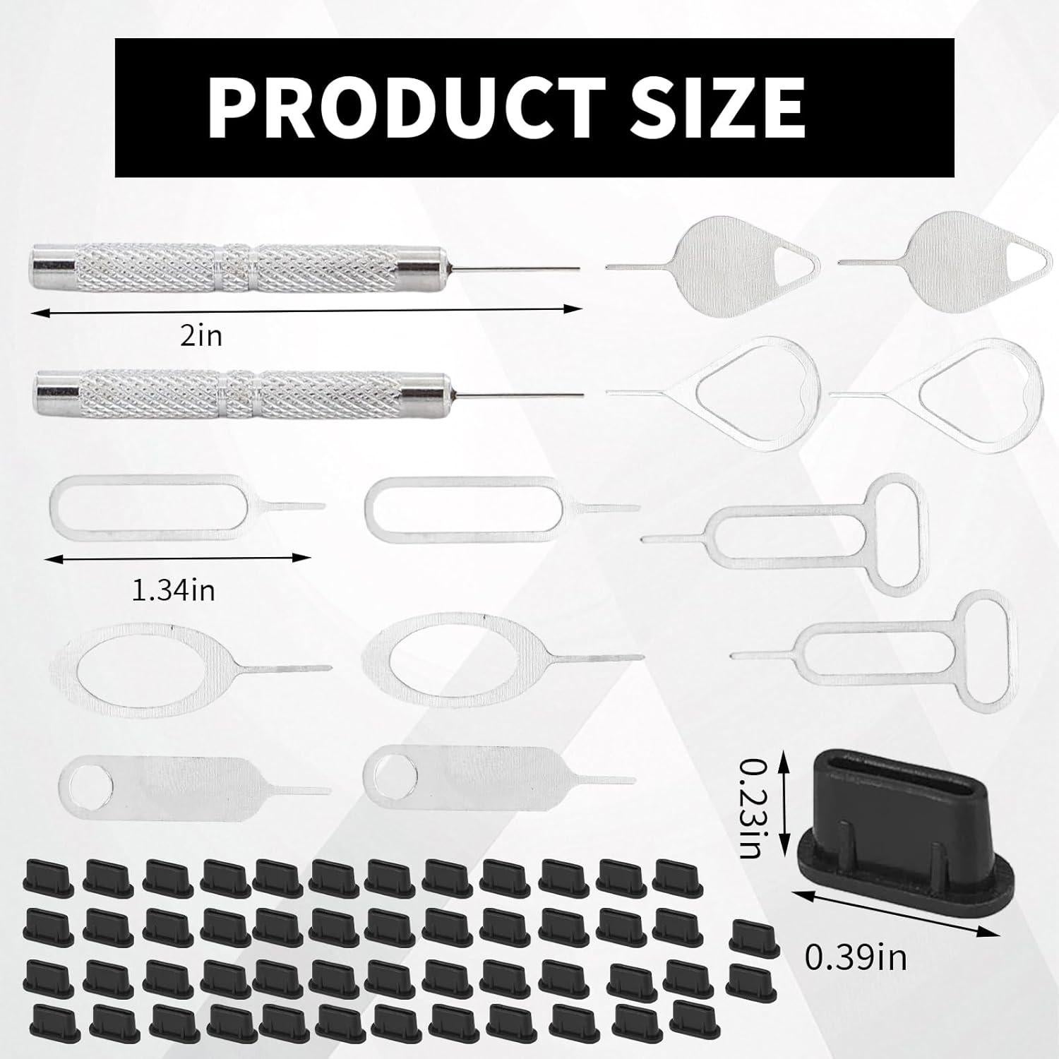 16 Piezas Herramienta Extracción SIM Xorim + 50 Tapones Polvo