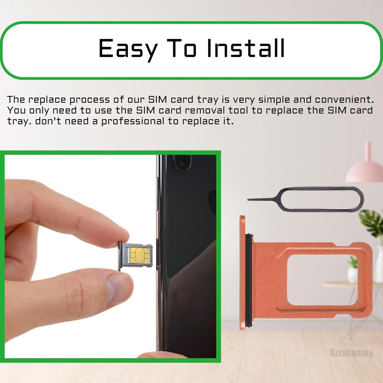 Bandeja de Tarjeta SIM Coral para iPhone XR - Reemplazo A1984 A2105 A2106 A2107 A2108