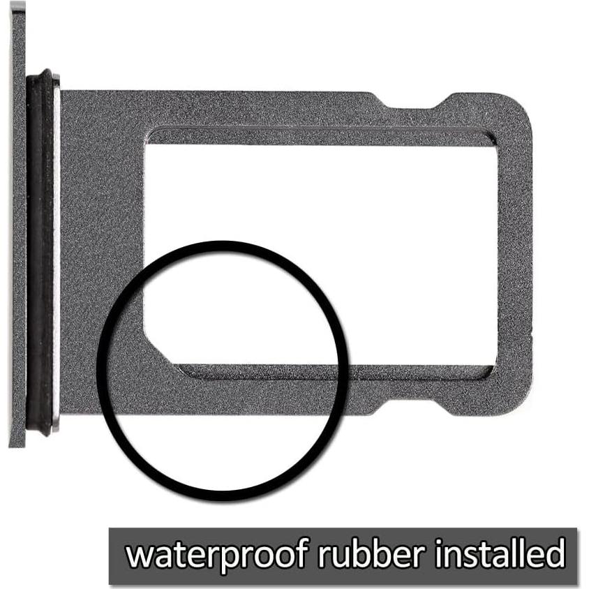 Sim Card Tray Holder Replacement for iPhone Xs 5.8 inch 2018 with Rubber Gasket Installed and Sim Pin Gray