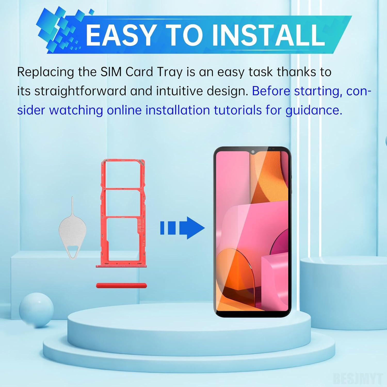 Bandeja de tarjeta SIM para Samsung Galaxy A20s - Rojo