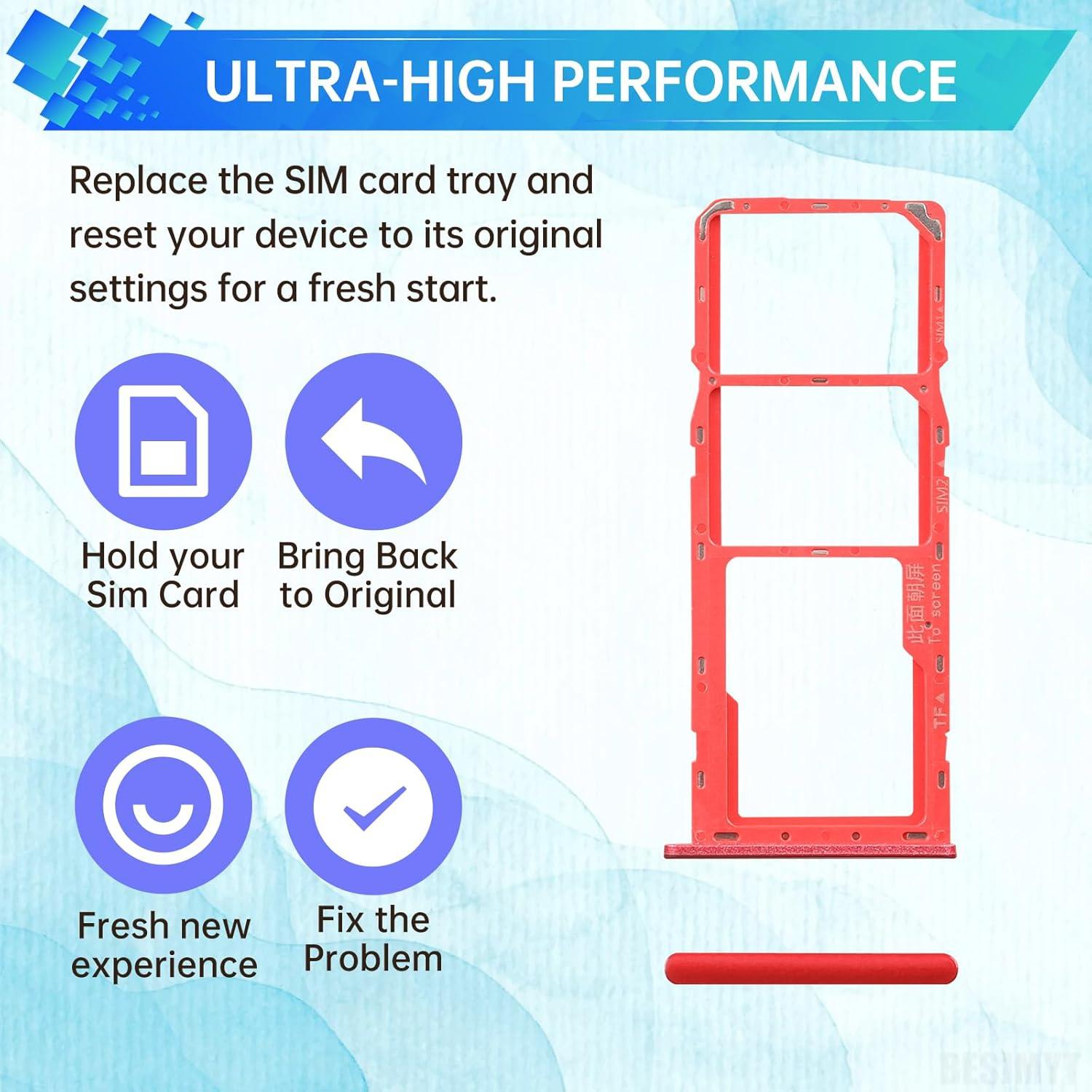 Bandeja de tarjeta SIM para Samsung Galaxy A20s - Rojo