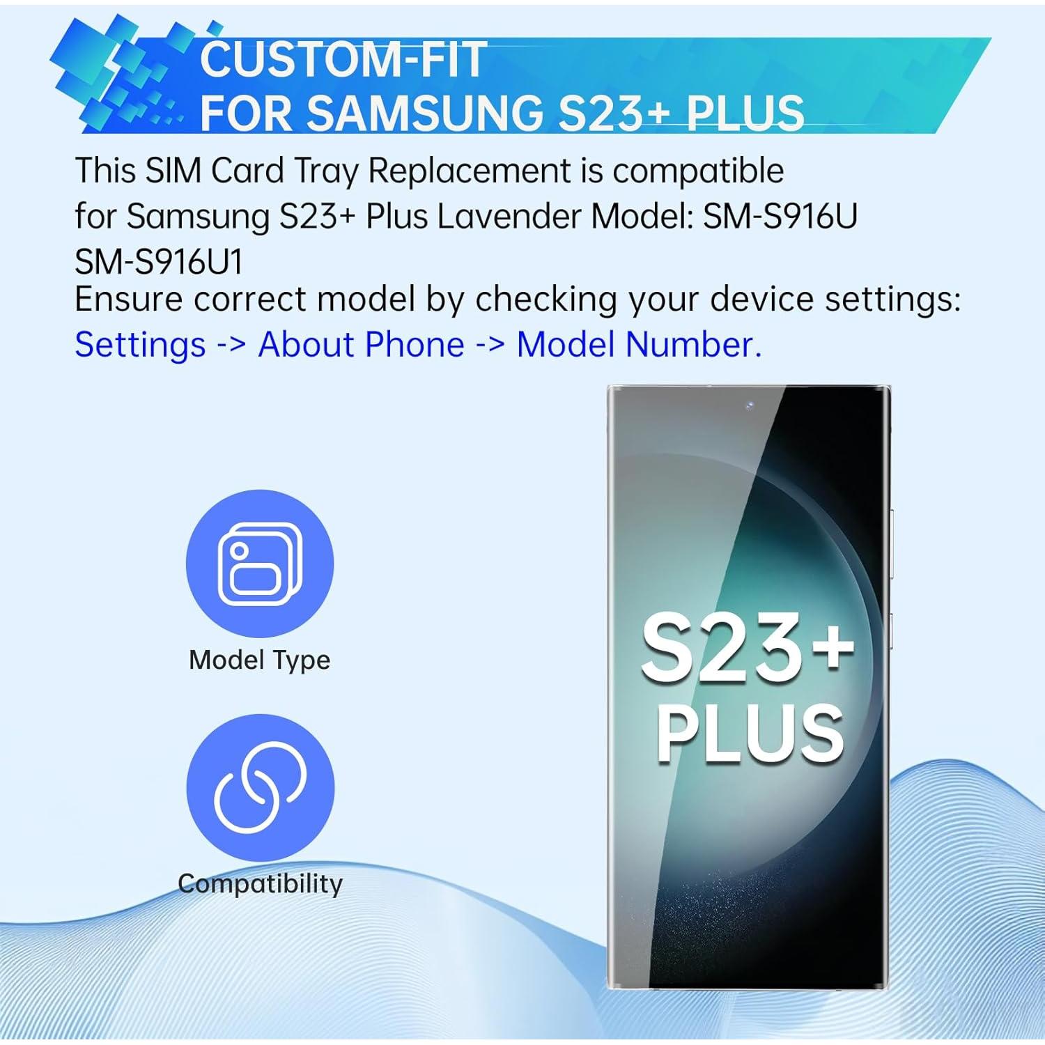 Bandeja de Tarjeta SIM Reemplazo Samsung Galaxy S23+ Plus