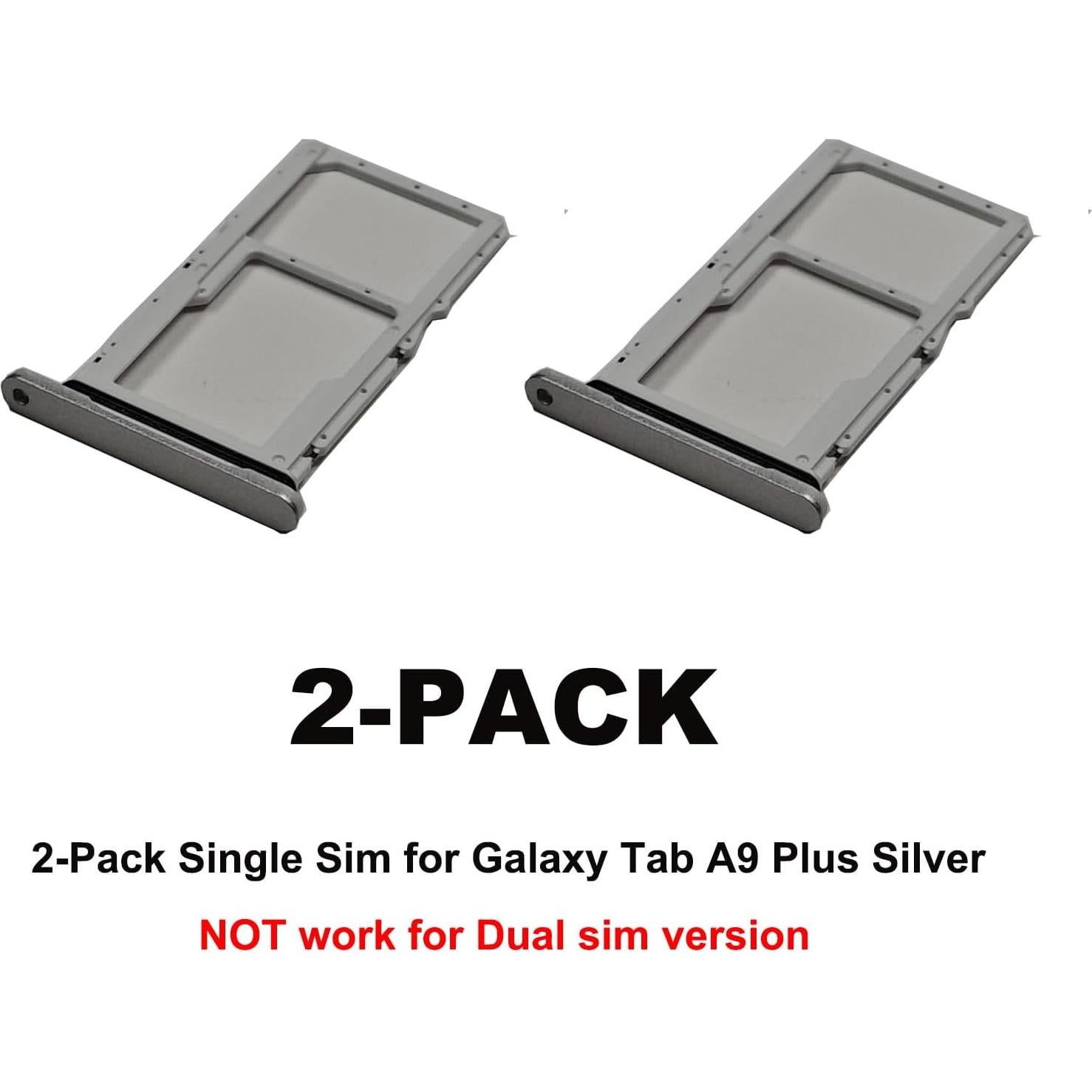 Bandeja de Tarjeta SIM Individual para Galaxy Tab A9 Plus 2023 - 2 PCS Plata