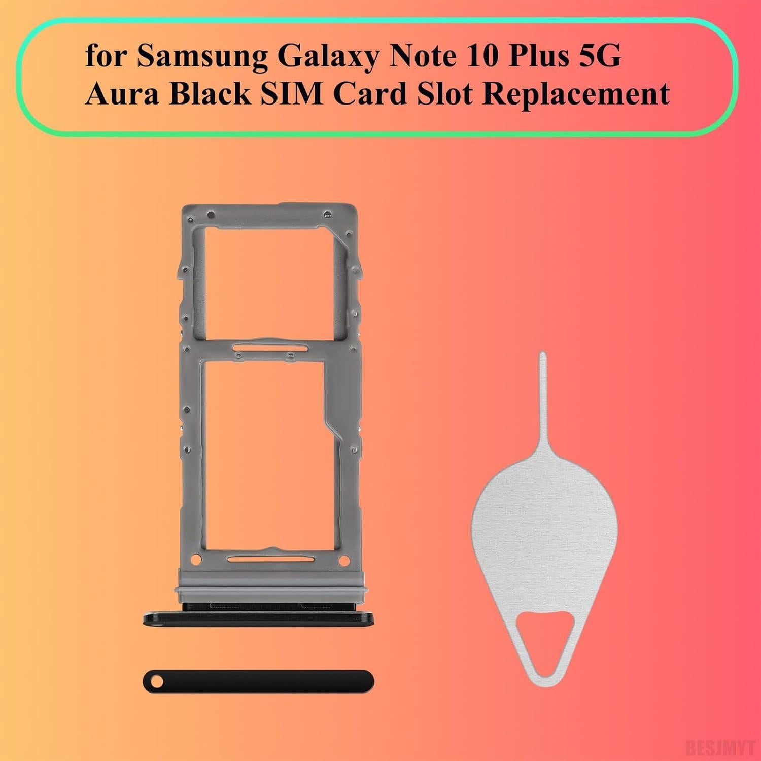 Bandeja de Tarjeta SIM Reemplazo Samsung Galaxy Note 10 Plus - Negro