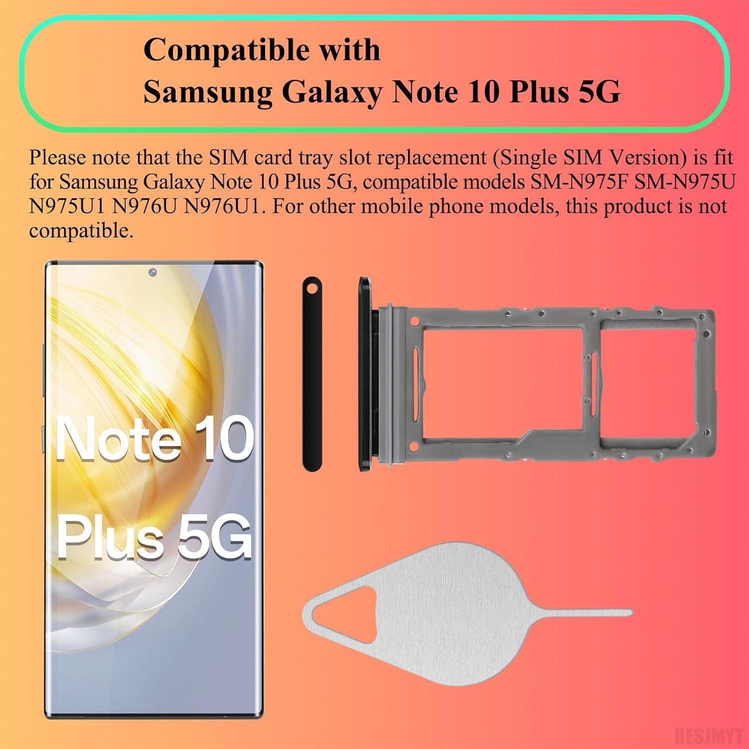 Bandeja de Tarjeta SIM Reemplazo Samsung Galaxy Note 10 Plus - Negro