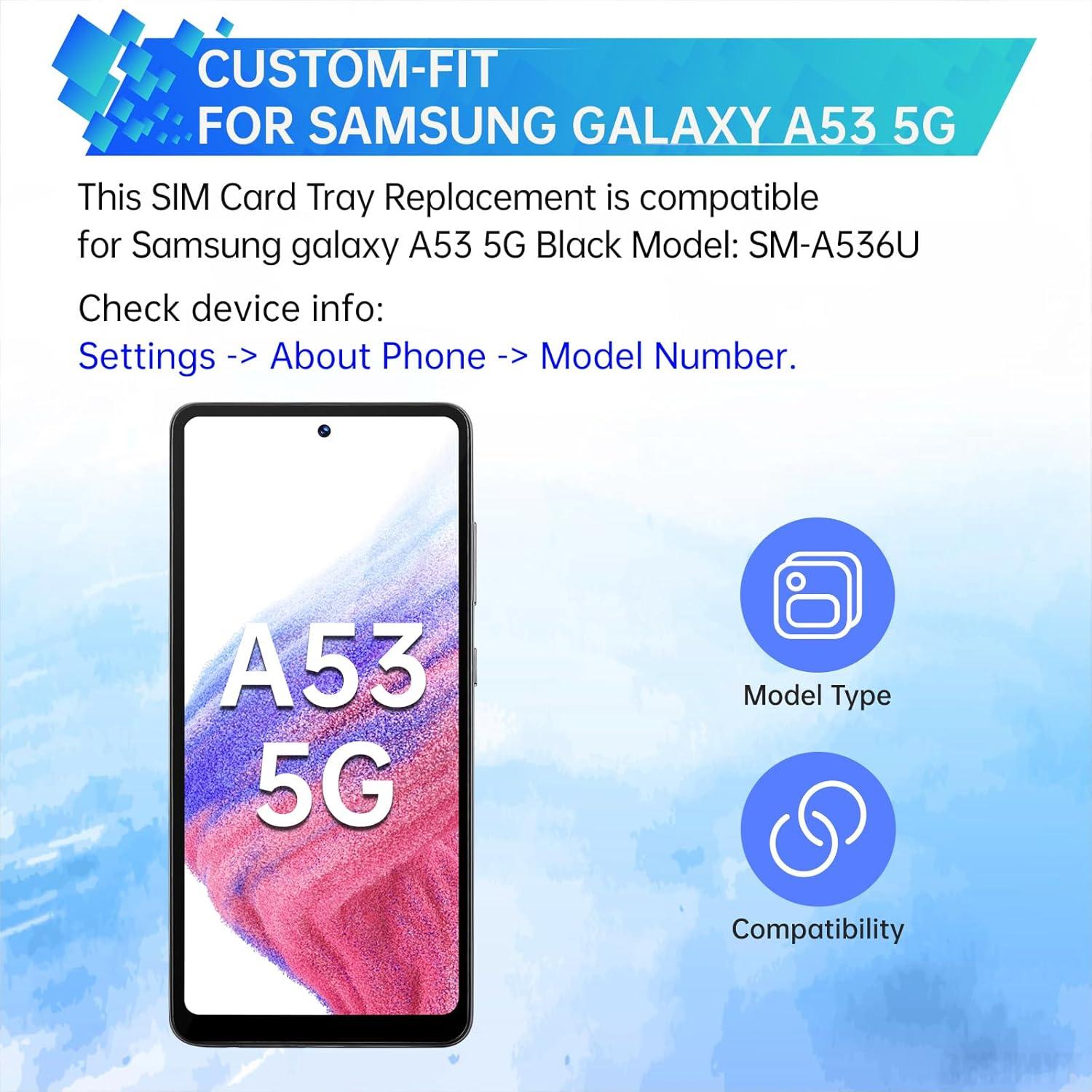 Bandeja de Tarjeta SIM Reemplazo Samsung Galaxy A53 5G Negra