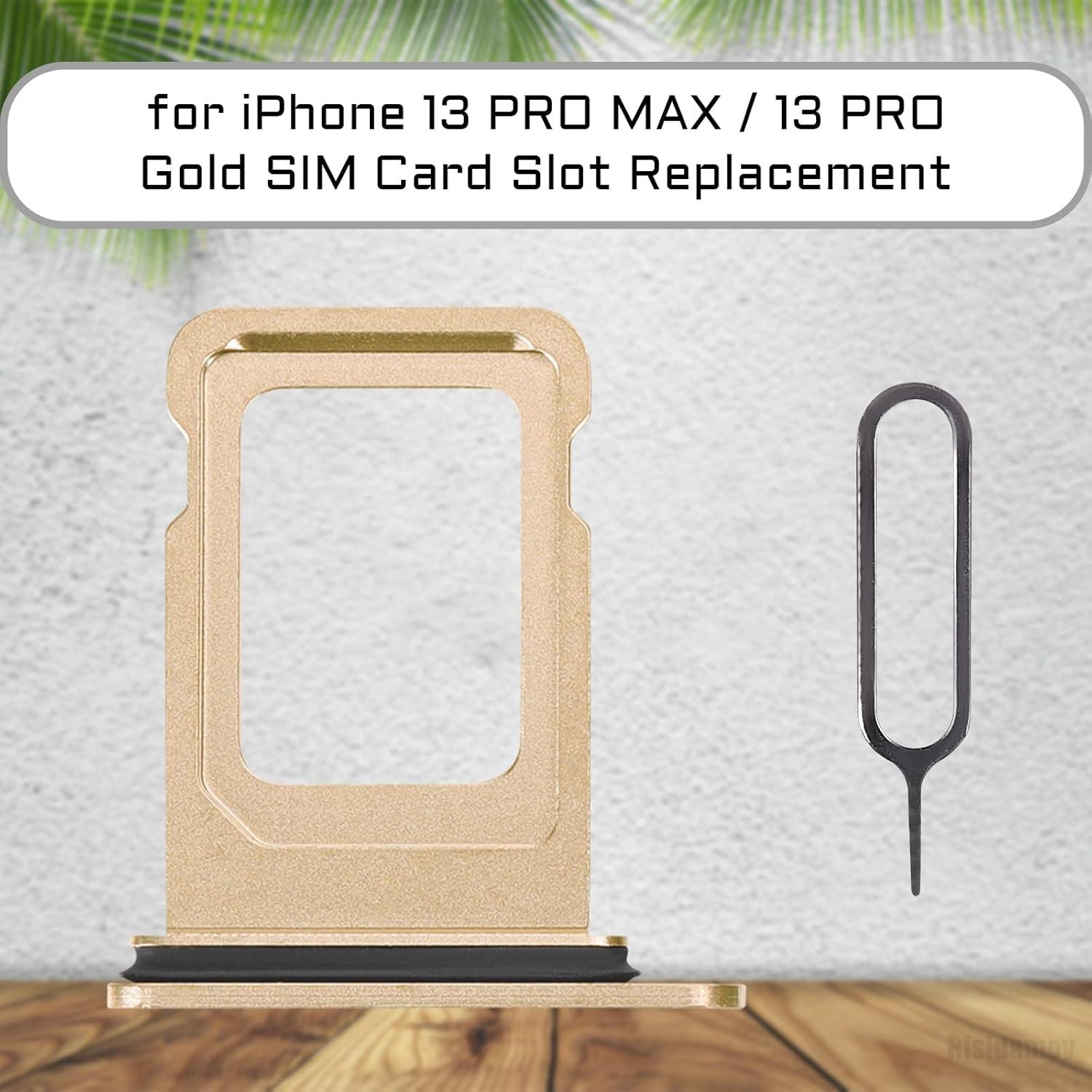 Adaptador de ranura SIM dorado para iPhone 13 Pro Max