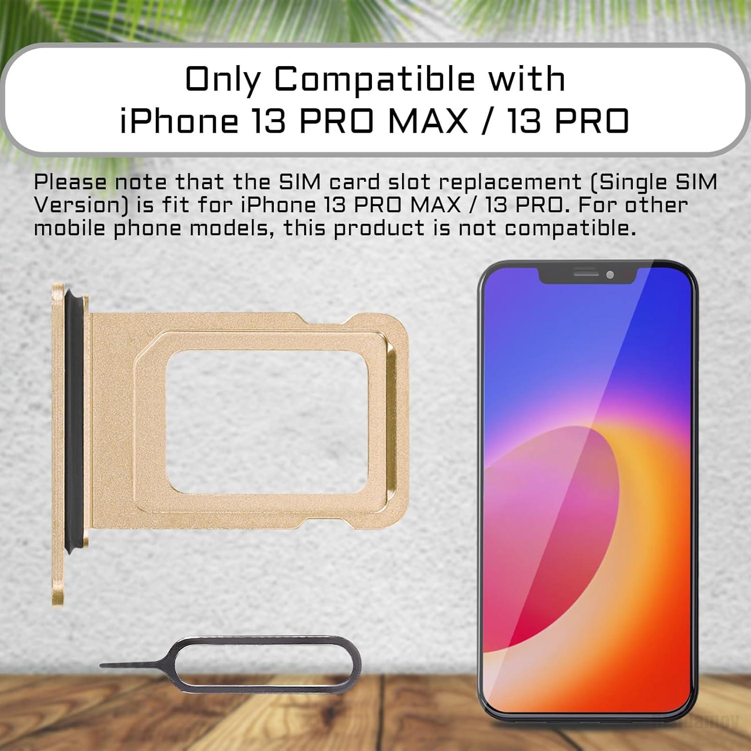 Adaptador de ranura SIM dorado para iPhone 13 Pro Max