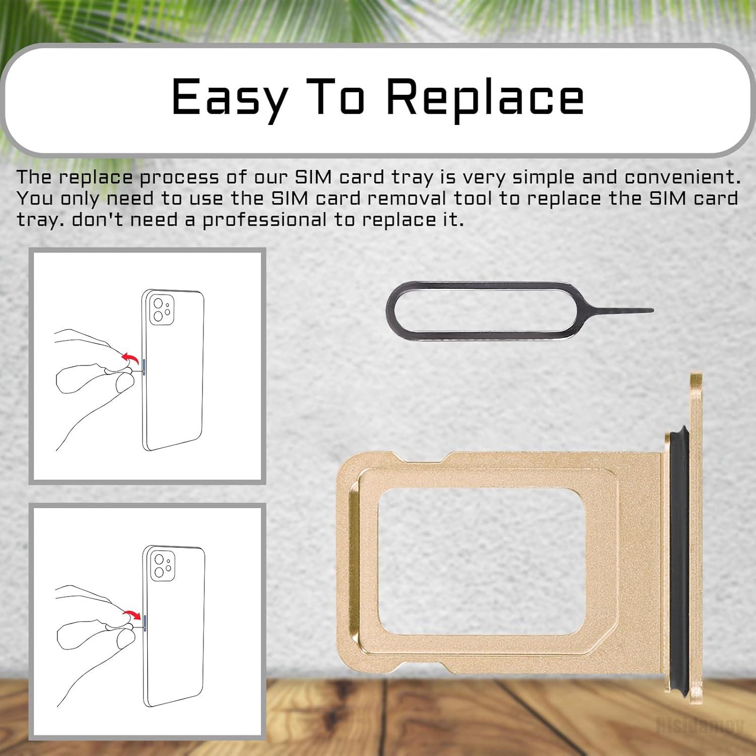 Adaptador de ranura SIM dorado para iPhone 13 Pro Max