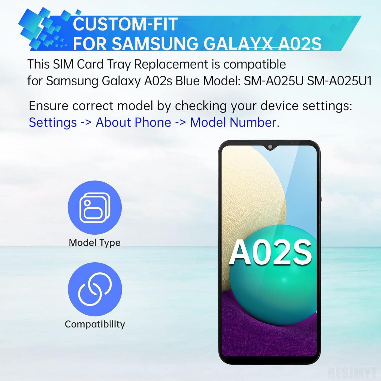 Bandeja de Tarjeta SIM Samsung Galaxy A02s Azul con Herramienta