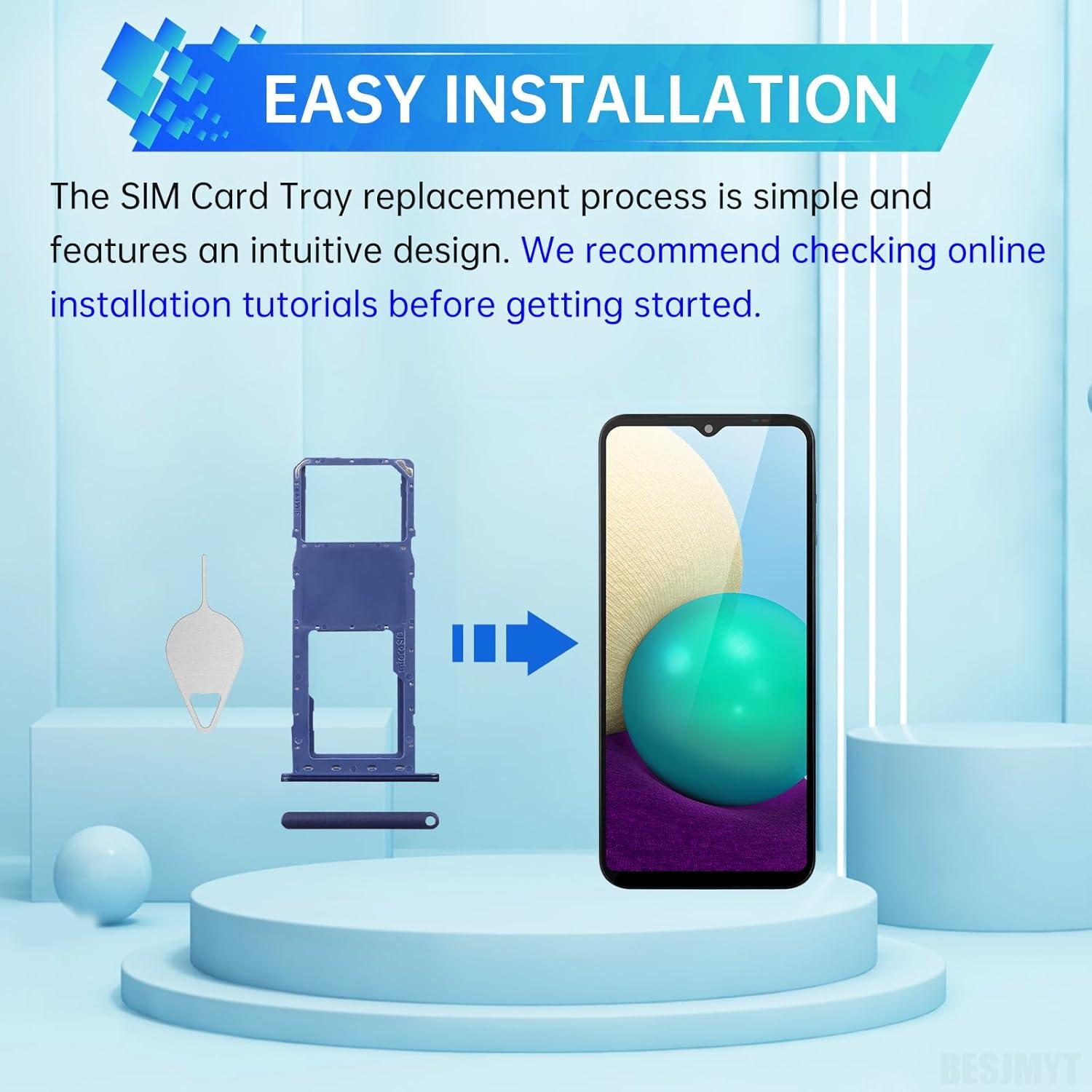 Bandeja de Tarjeta SIM Samsung Galaxy A02s Azul con Herramienta