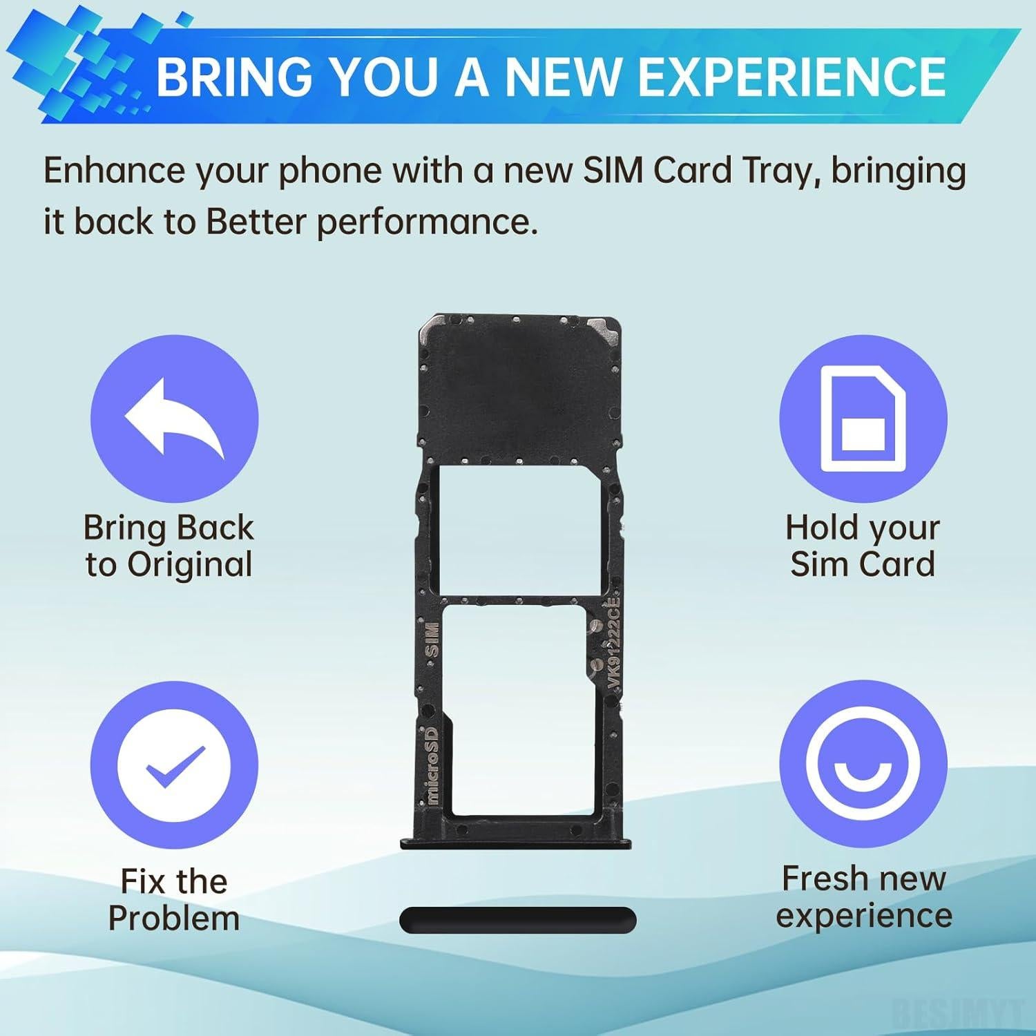 Bandeja de tarjeta SIM reemplazo Samsung Galaxy A51 Negro