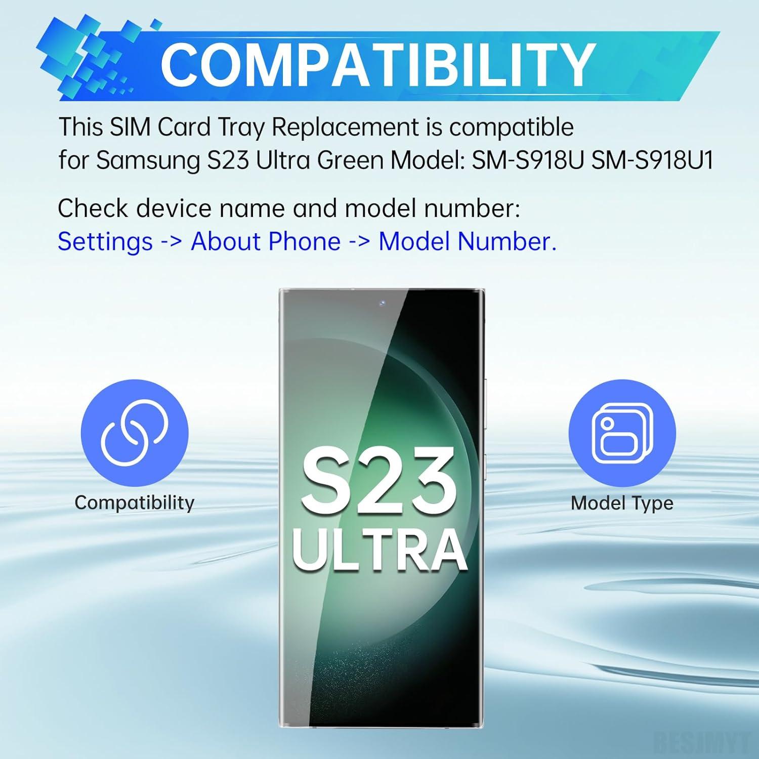Bandeja de tarjeta SIM Samsung Galaxy S23 Ultra Verde